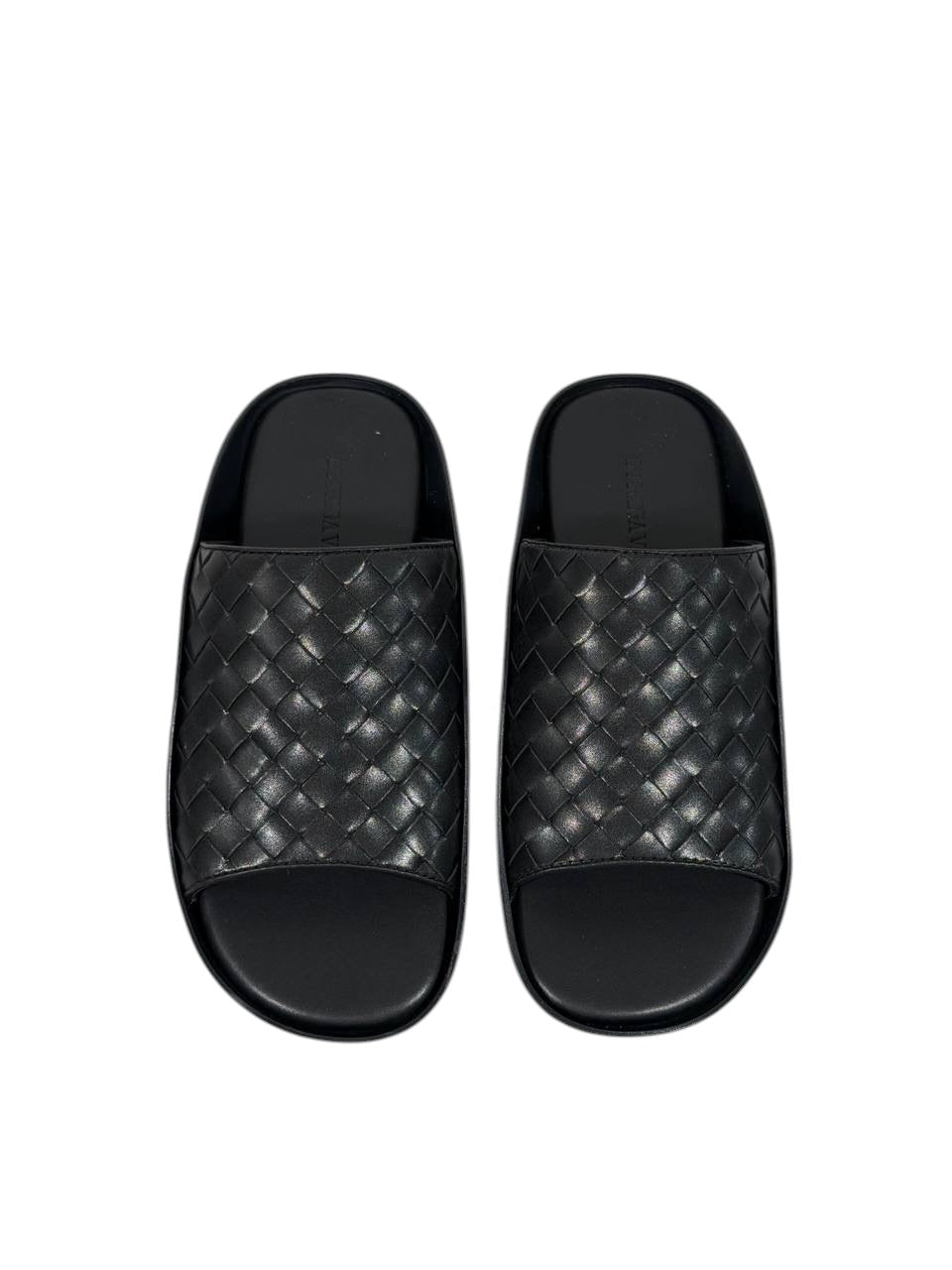 Bottega Veneta Intrecciato Slide Sandals – Black Edition 🖤✨ - MASTERPIECE