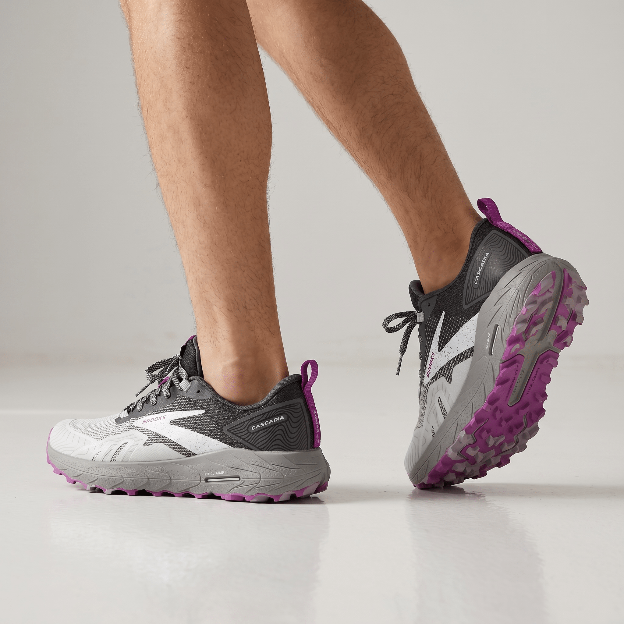 🏔️👟 Brooks Cascadia Trail Running Shoes – Grey Purple Outdoor Performance Sneakers ⚡ - MASTERPIECE