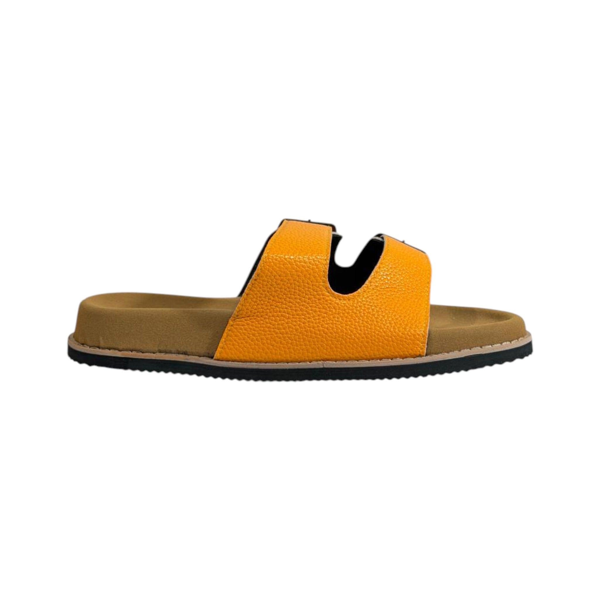 Brunello Cucinelli Yellow Double Strap Slides – Bold Luxury Comfort Sandals 💛✨ - MASTERPIECE