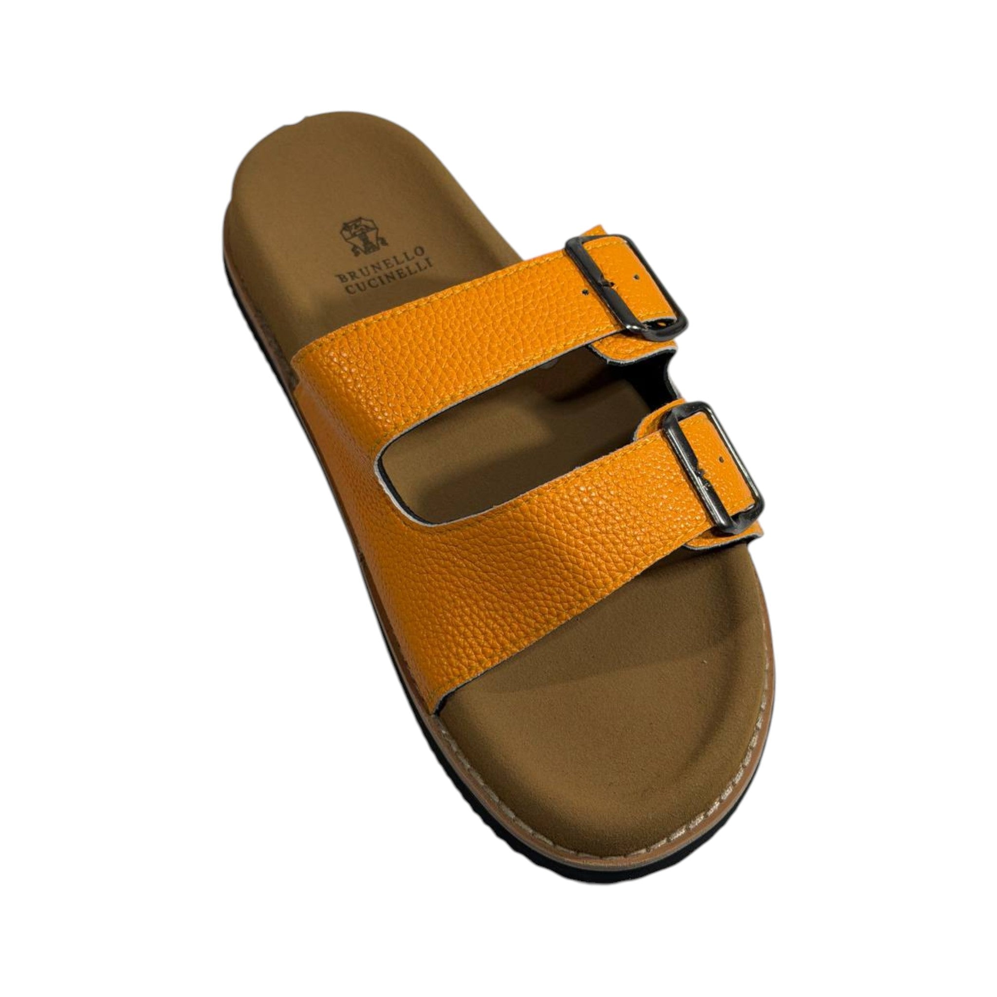 Brunello Cucinelli Yellow Double Strap Slides – Bold Luxury Comfort Sandals 💛✨ - MASTERPIECE