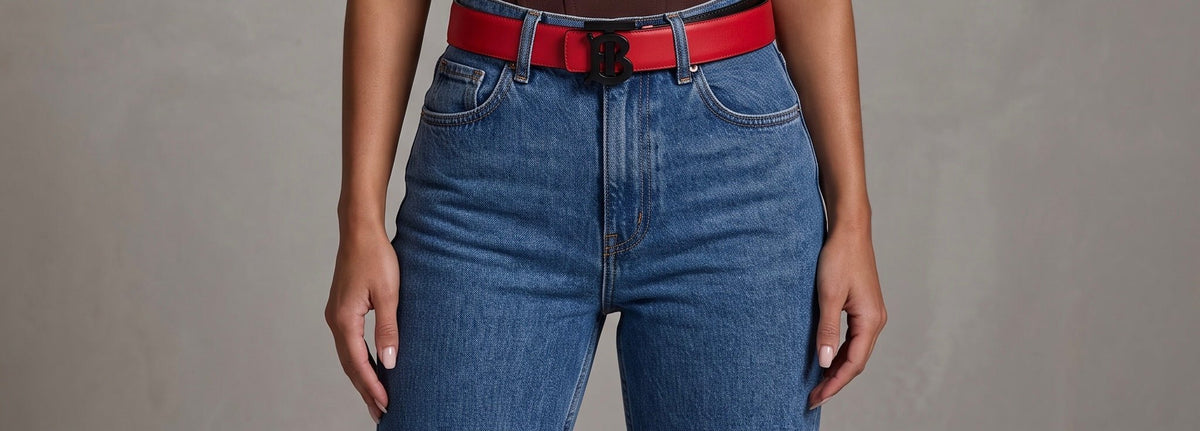 Burberry B Buckle Leather Belt 110cm — Red - MASTERPIECE