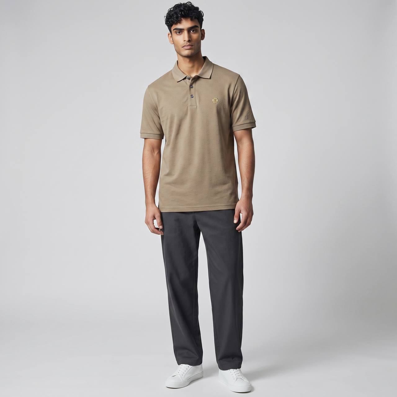 🤎 Burberry Beige Monogram Polo Shirt – Timeless Luxury Essential 👕✨ - MASTERPIECE