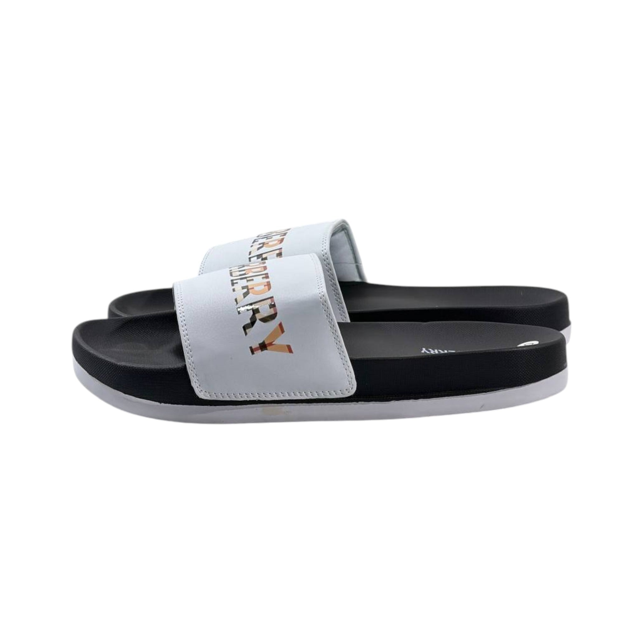 Burberry Check Logo Slides – White Edition 🤍✨ - MASTERPIECE
