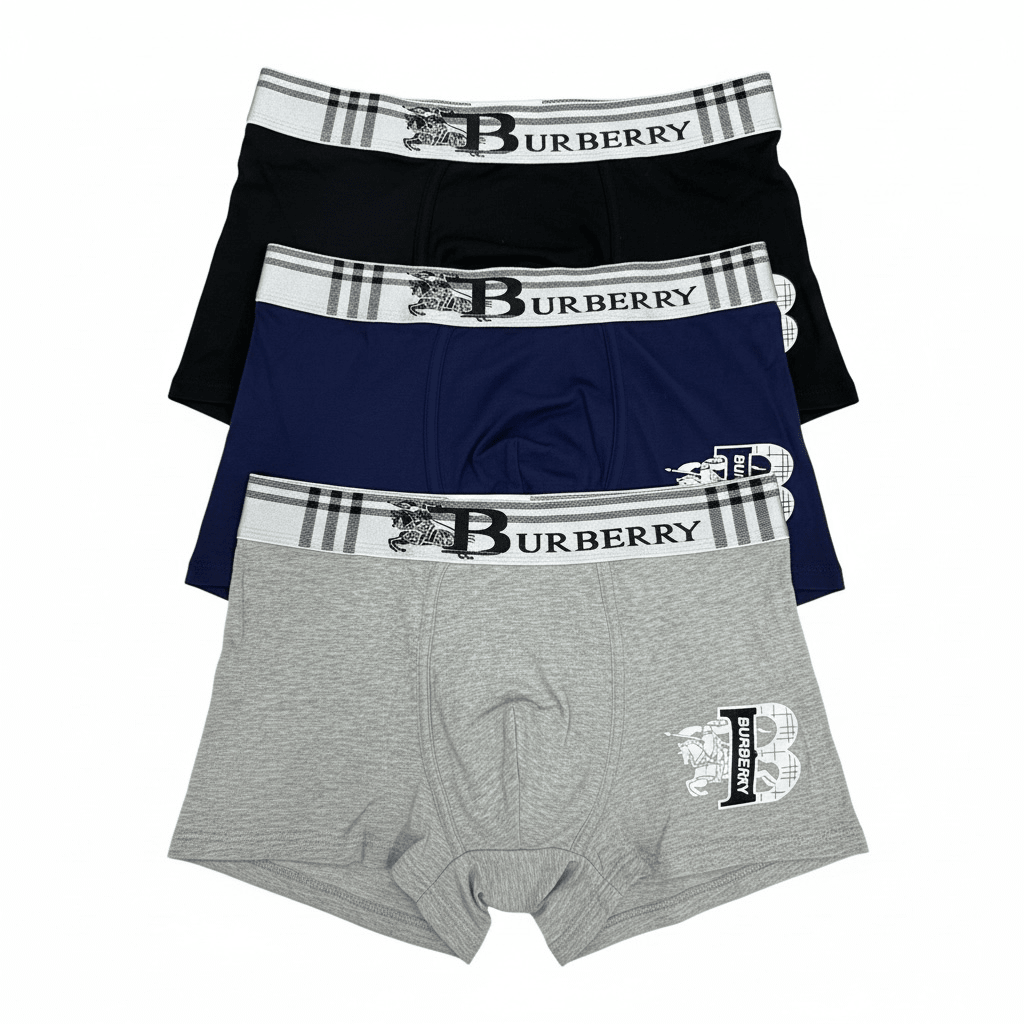 Burberry Classic Logo Boxer Briefs – Premium 3-Pack 🩲🔥 - MASTERPIECE