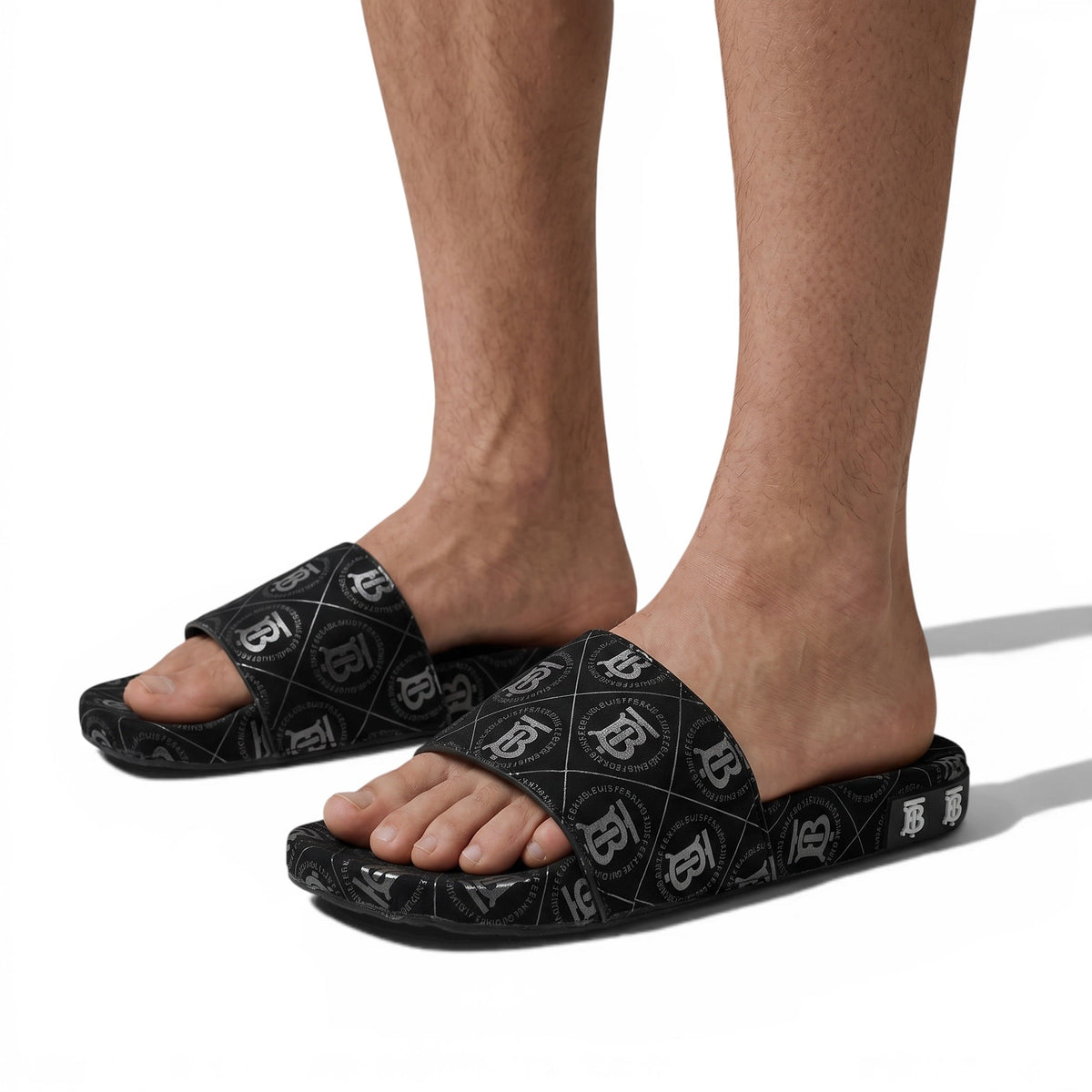 🖤 Burberry Monogram Rubber Slides – Black Luxury Summer Essential - MASTERPIECE