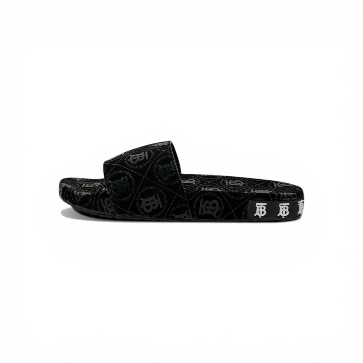 🖤 Burberry Monogram Rubber Slides – Black Luxury Summer Essential - MASTERPIECE