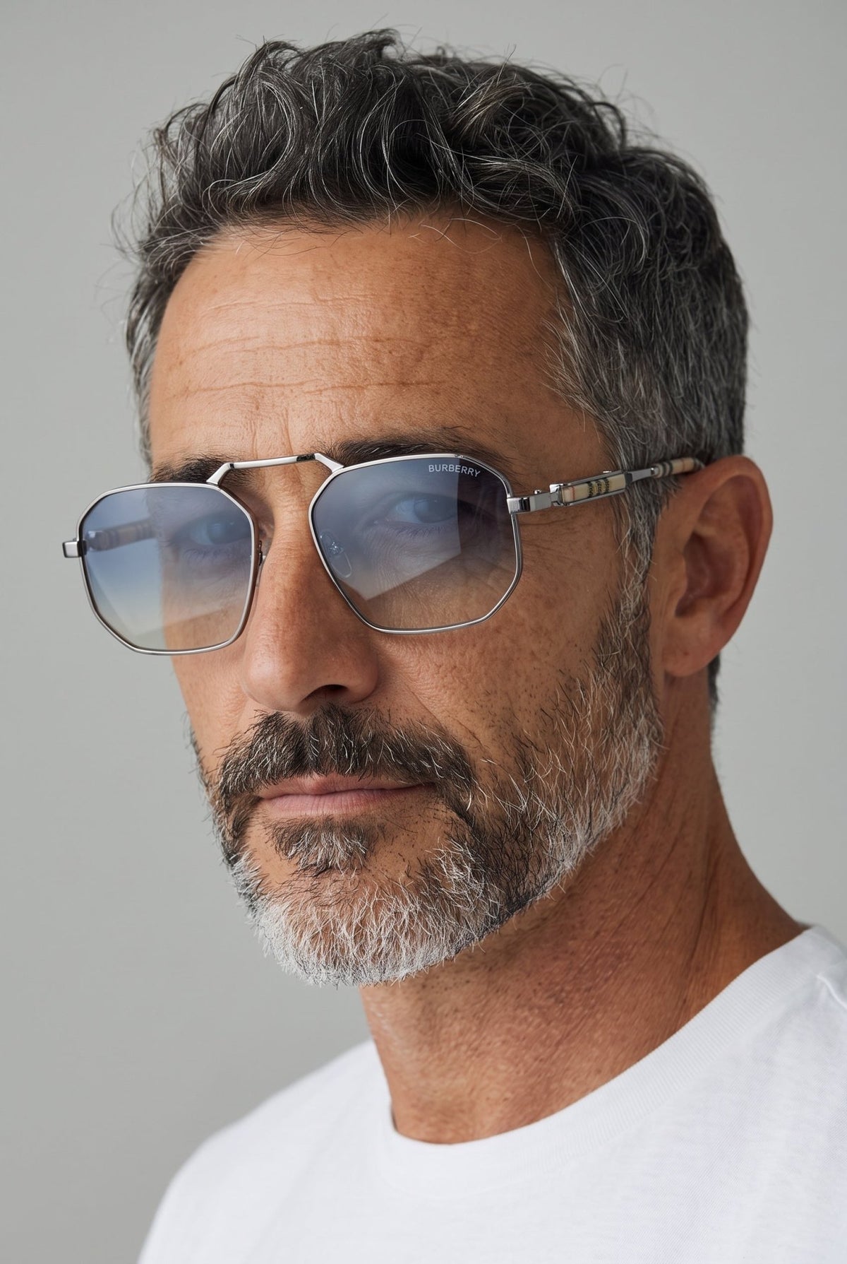 Burberry Sunglasses – Silver Blue Gradient 🕶️ - MASTERPIECE