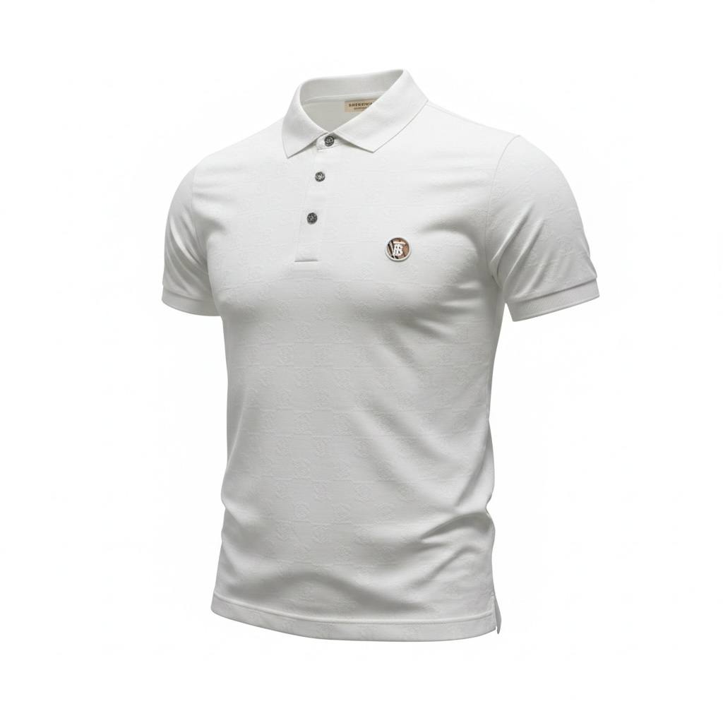 🤍 Burberry White Polo Shirt – Classic Minimal Logo Polo 👕✨ - MASTERPIECE