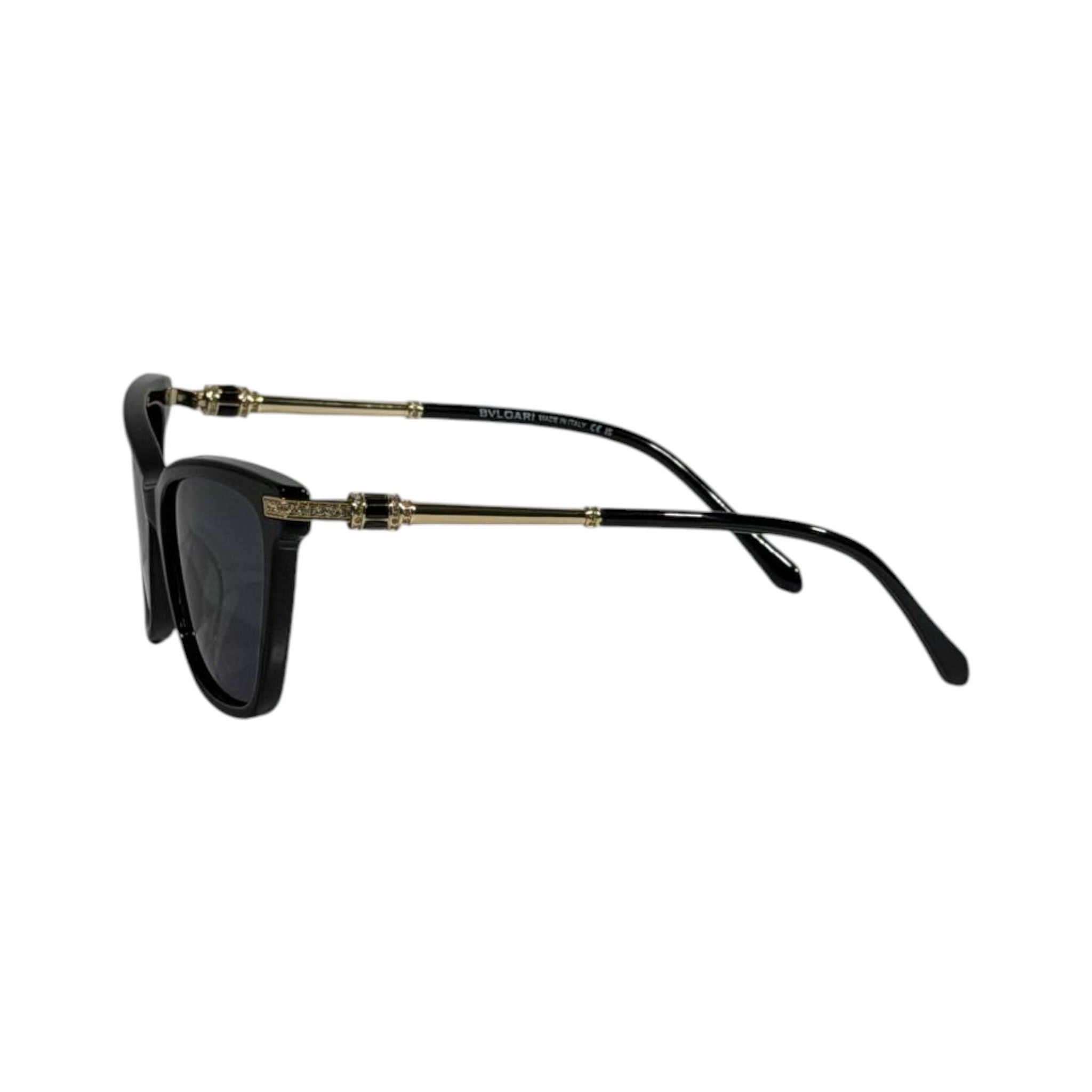 Bvlgari Cat - Eye Sunglasses – Black Frame Gold Detail 🕶️✨ - MASTERPIECE