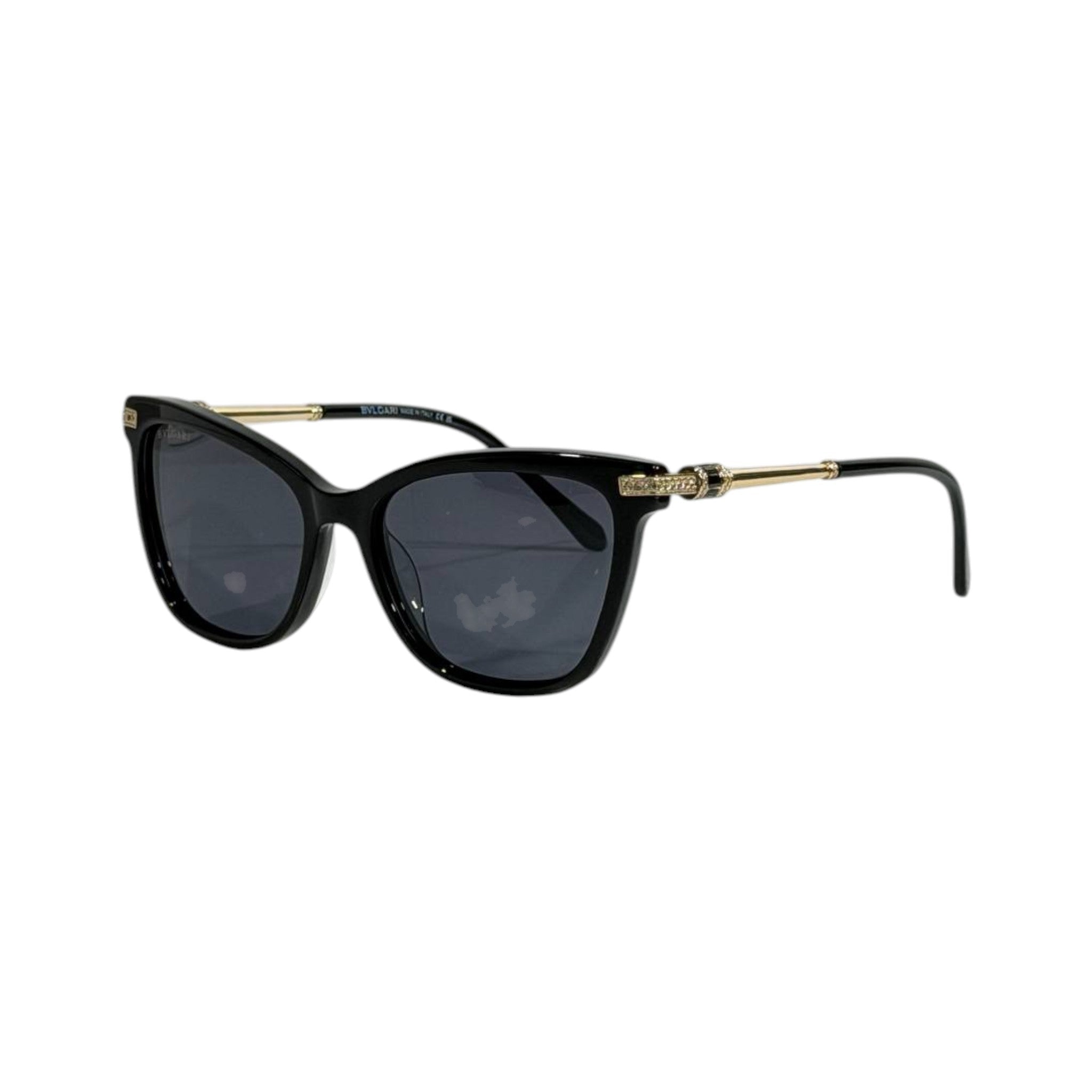 Bvlgari Cat - Eye Sunglasses – Black Frame Gold Detail 🕶️✨ - MASTERPIECE
