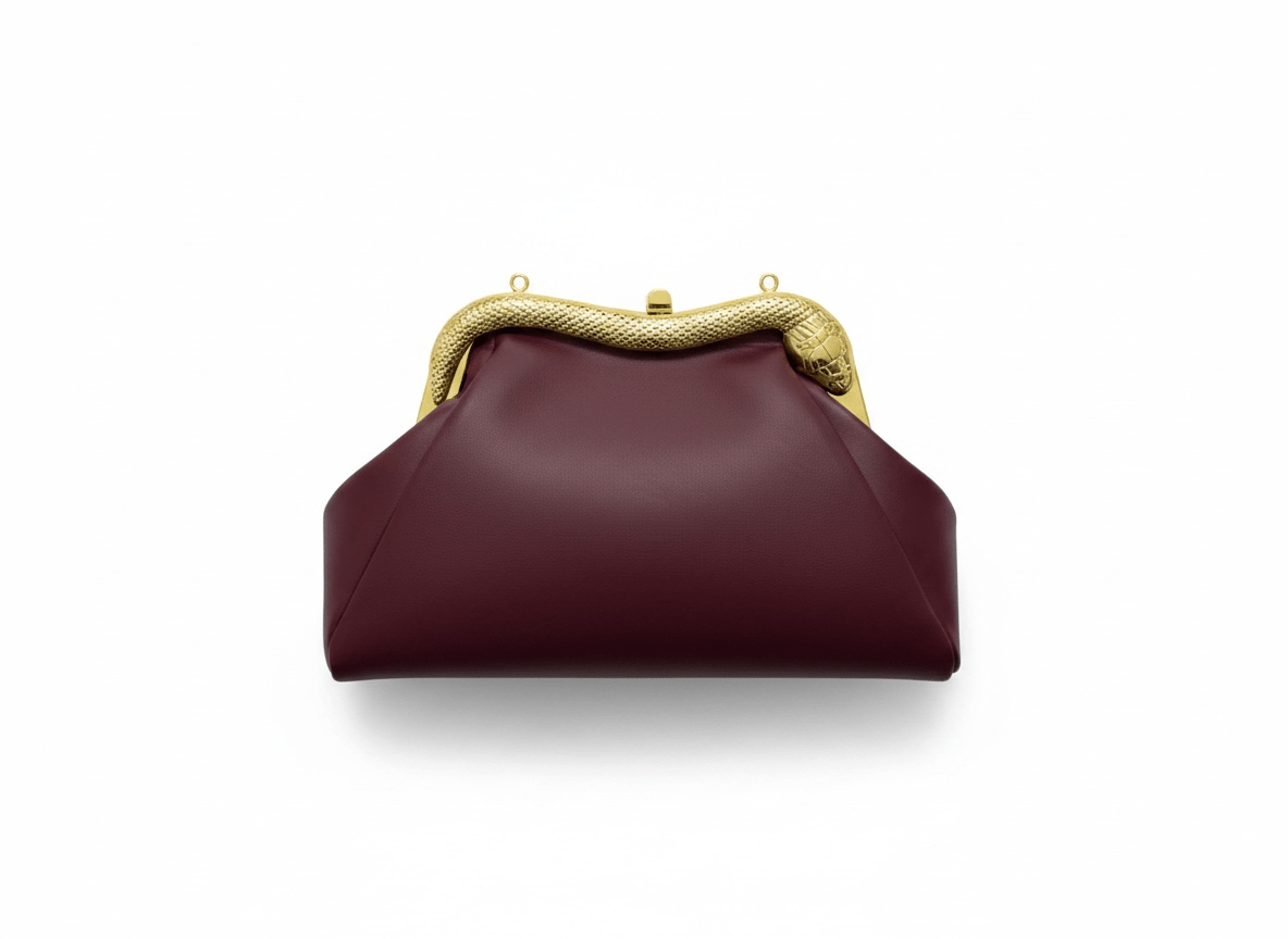 🐍 Bvlgari Serpenti Bordeaux Leather Clutch ✨❤️ - MASTERPIECE