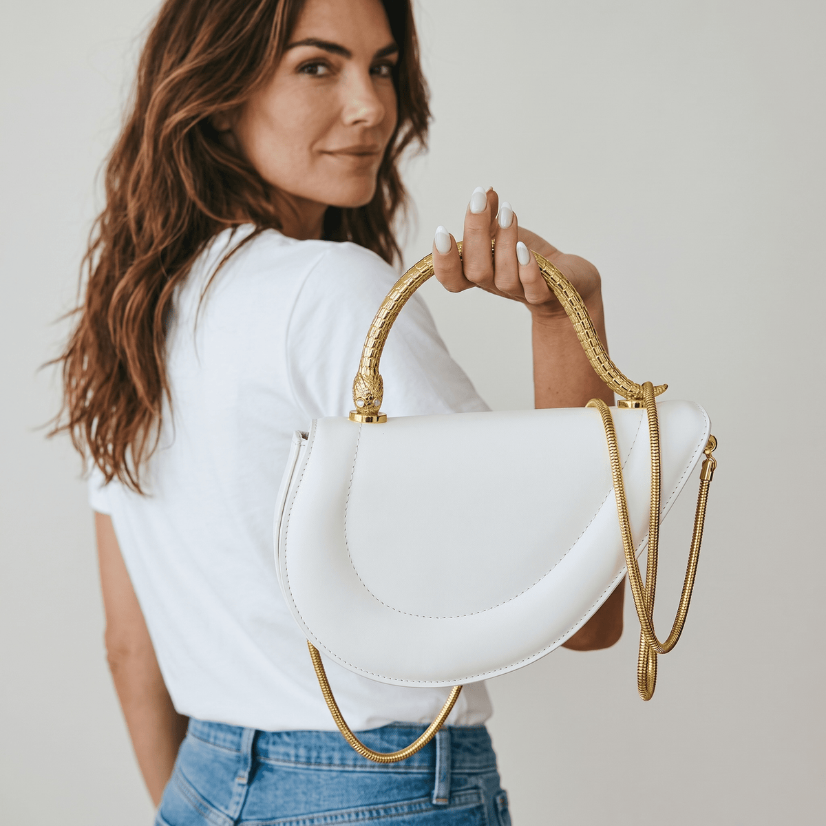 Bvlgari Serpenti-Inspired Top Handle Bag โ Ivory - MASTERPIECE