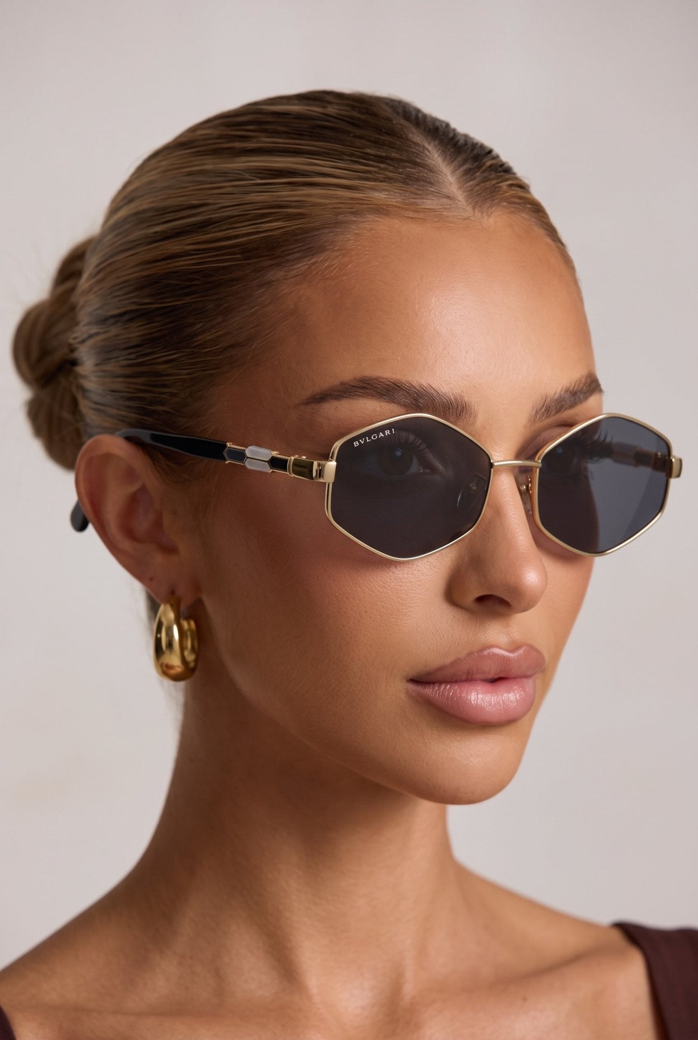 Bvlgari Sunglasses – Gold Hexagon Frames 🕶️✨ - MASTERPIECE