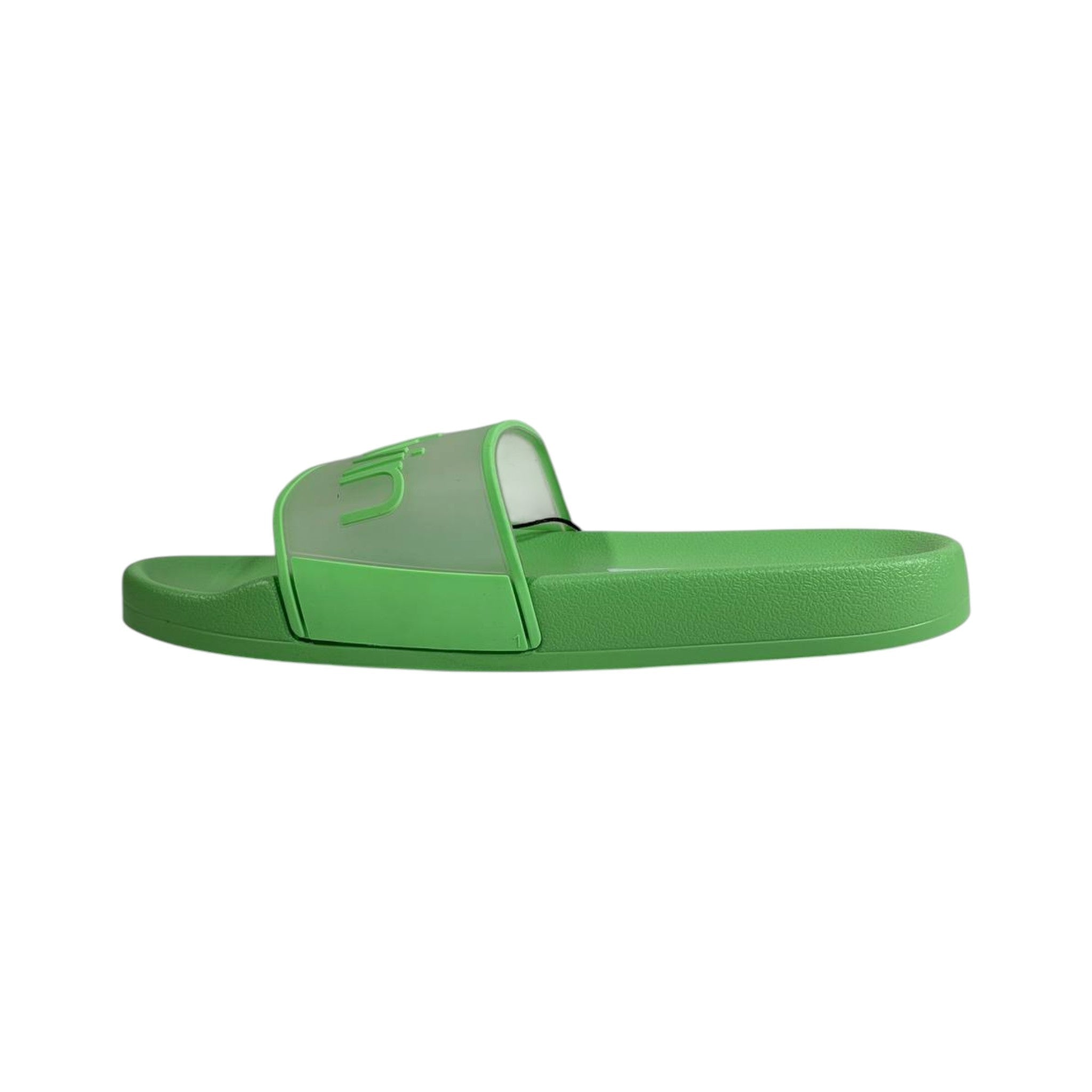 Calvin Klein Green Transparent Logo Slides – Bold Summer Comfort Sandals 💚👡 - MASTERPIECE