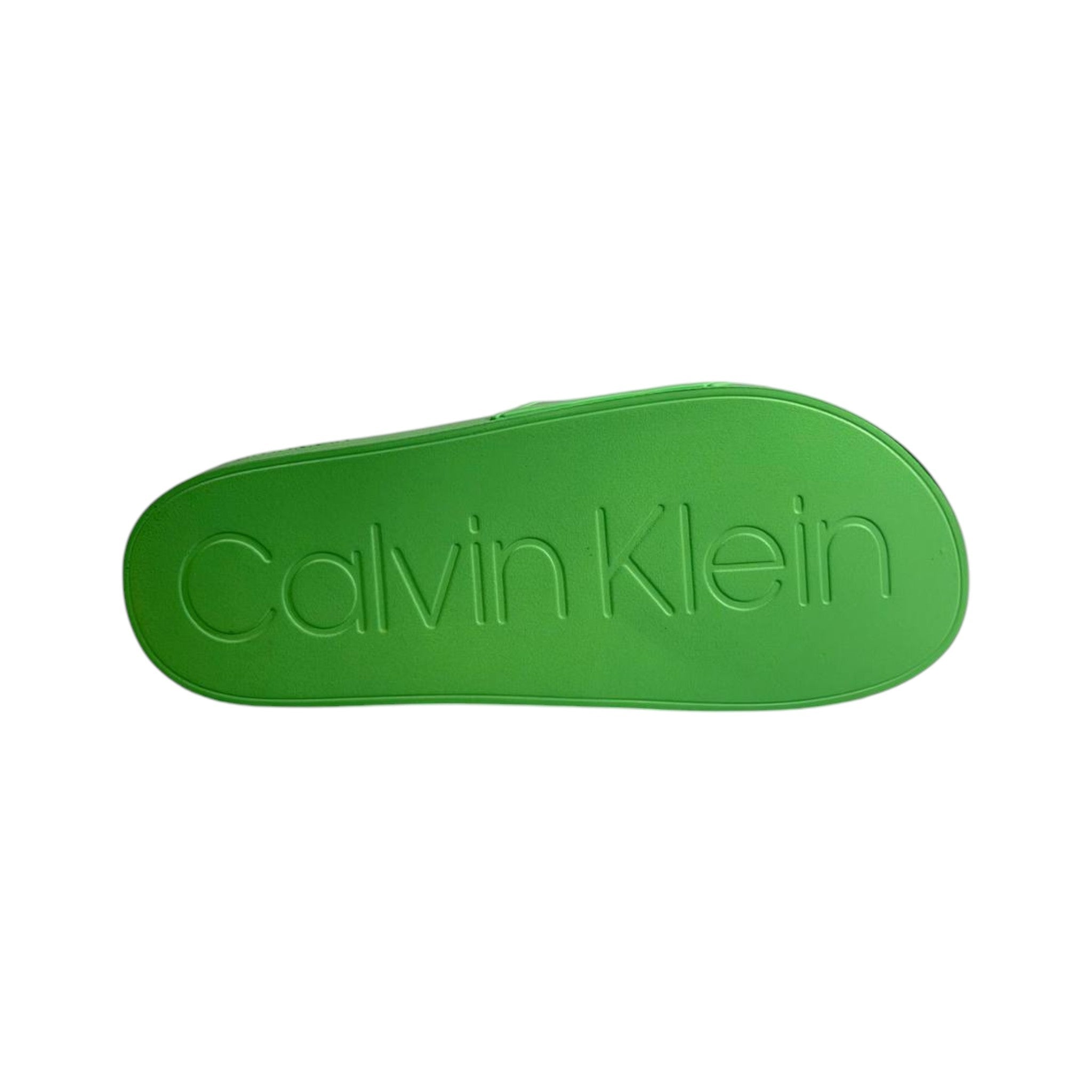 Calvin Klein Green Transparent Logo Slides – Bold Summer Comfort Sandals 💚👡 - MASTERPIECE