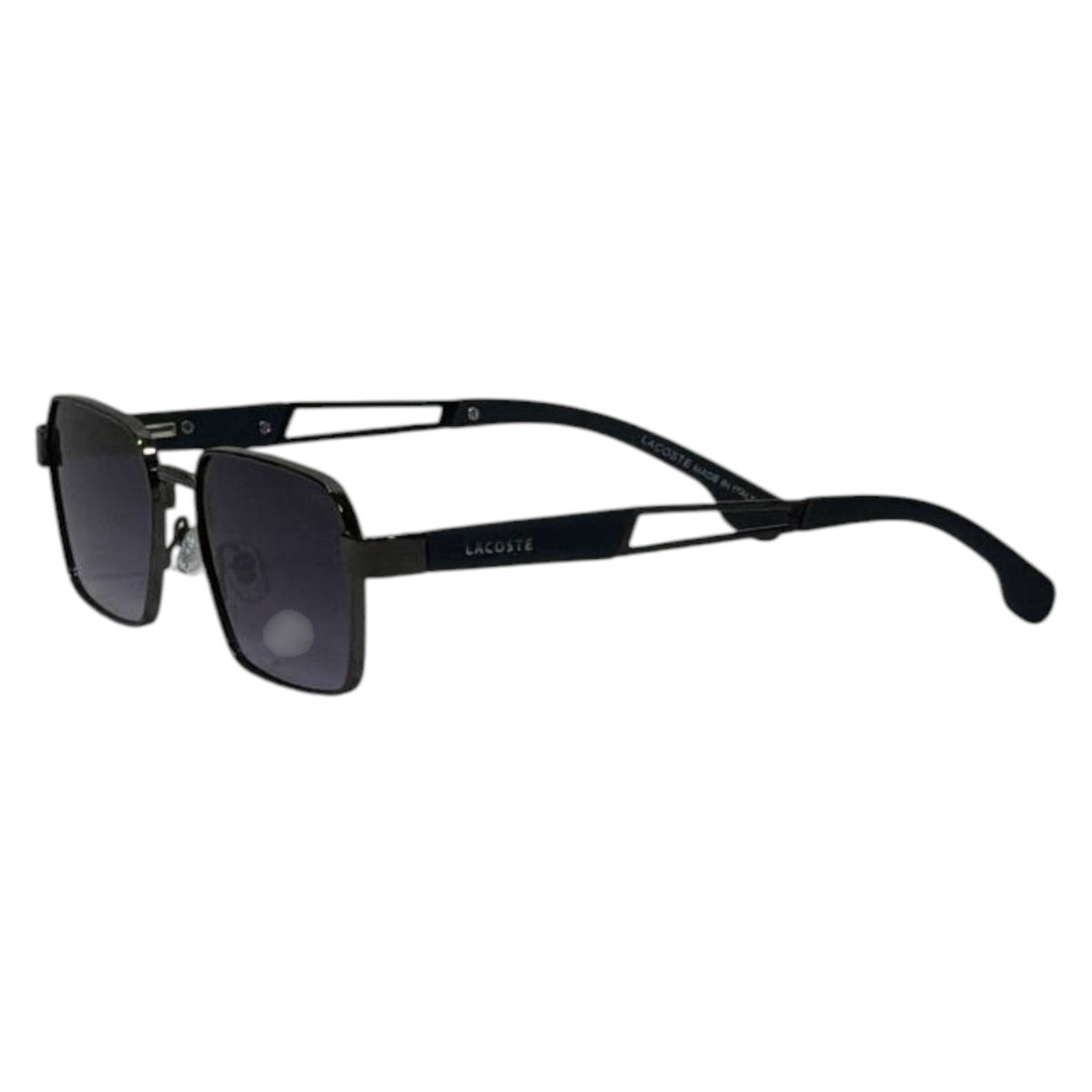 ✨ Catchy Title: Lacoste Modern Rectangular Sunglasses – Matte Black Metal Frame 🐊🕶️ - MASTERPIECE