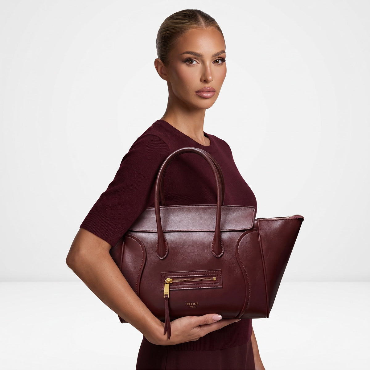 Celine Luggage Tote – Burgundy 🍷👜 - MASTERPIECE