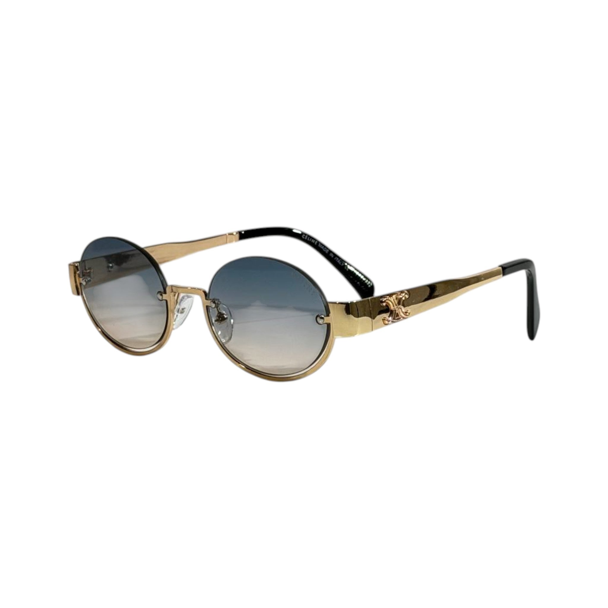 Celine Round Rimless Sunglasses 🕶️ | Gold Frame Gradient Lens - MASTERPIECE