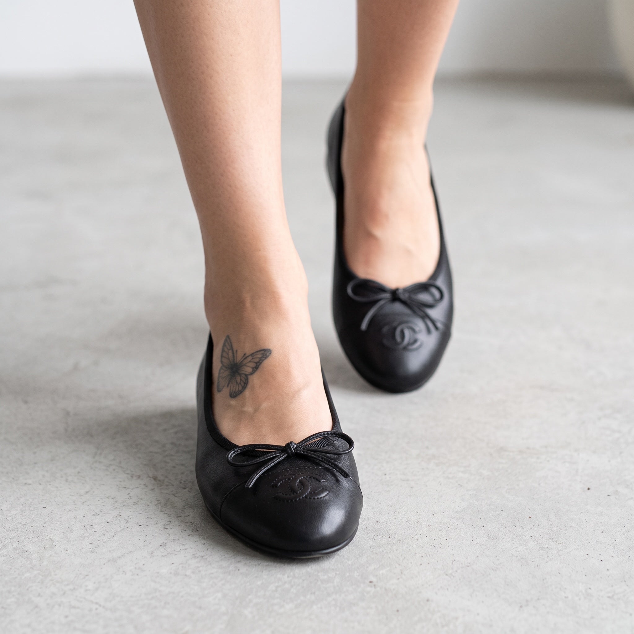 Chanel Ballet Flat – Black Leather 🖤 - MASTERPIECE