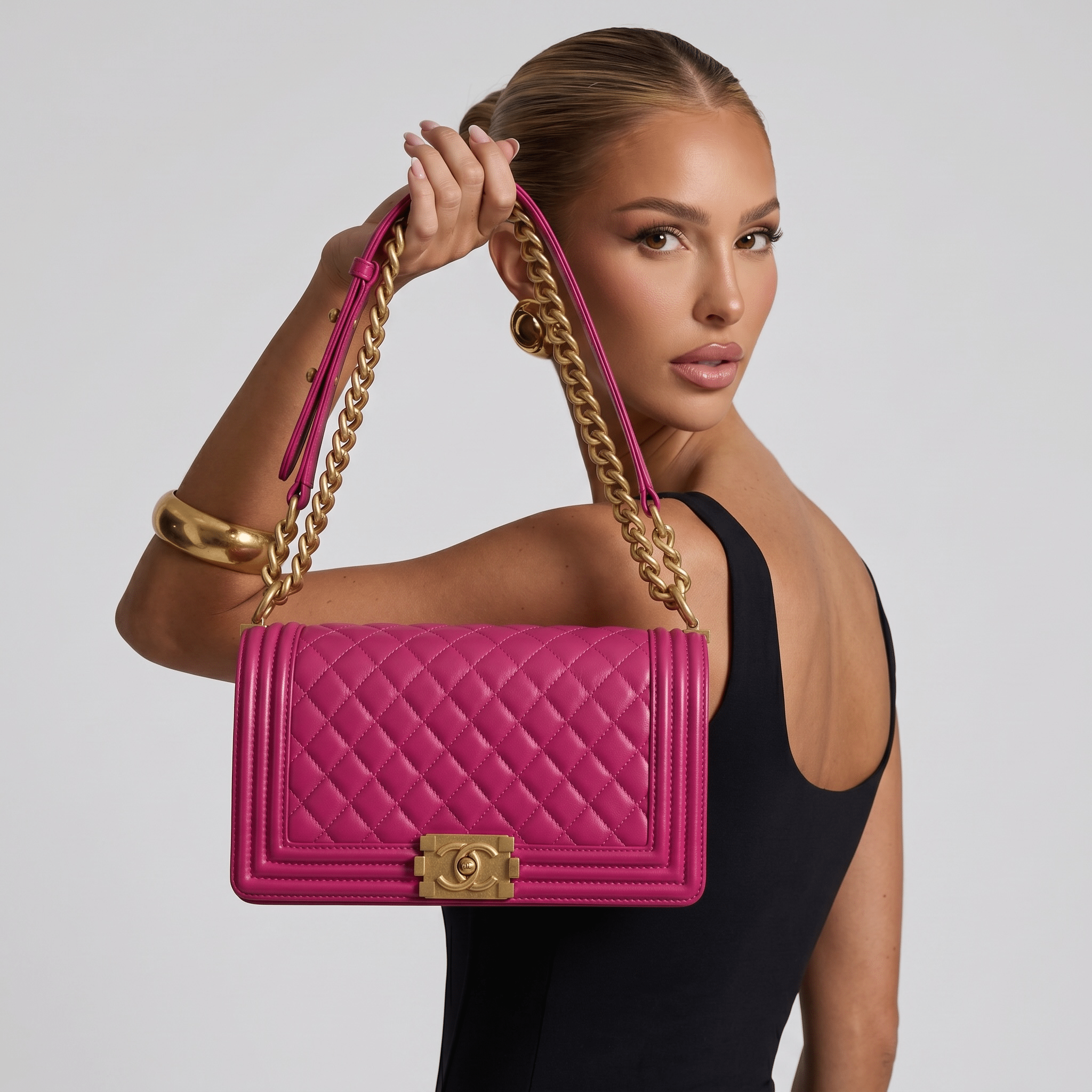 💖 Chanel Boy Quilted Flap Shoulder Bag – Hot Pink Edition - MASTERPIECE