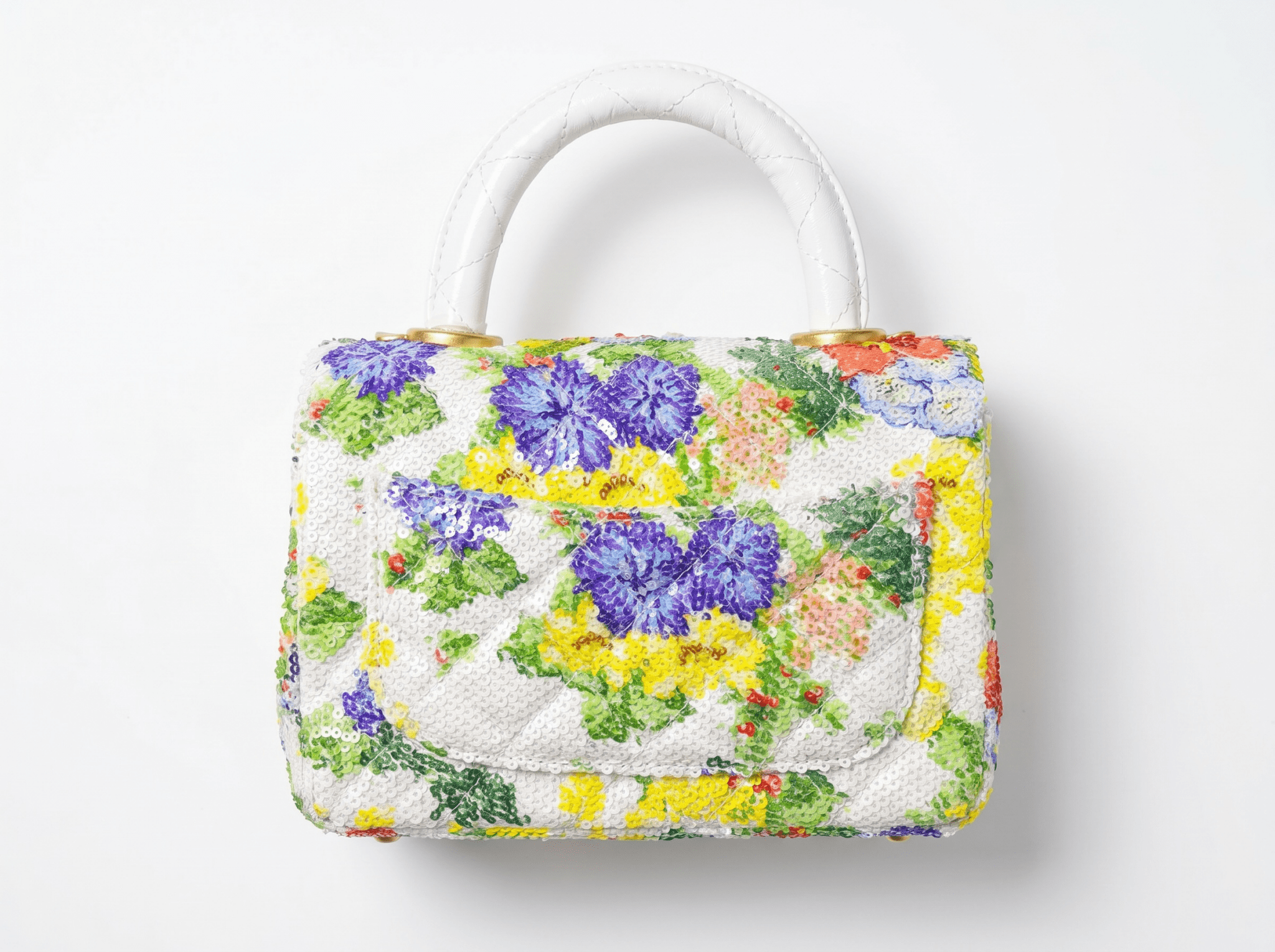 🌼 Chanel Floral Sequin Mini Top Handle Bag 🌼 - MASTERPIECE