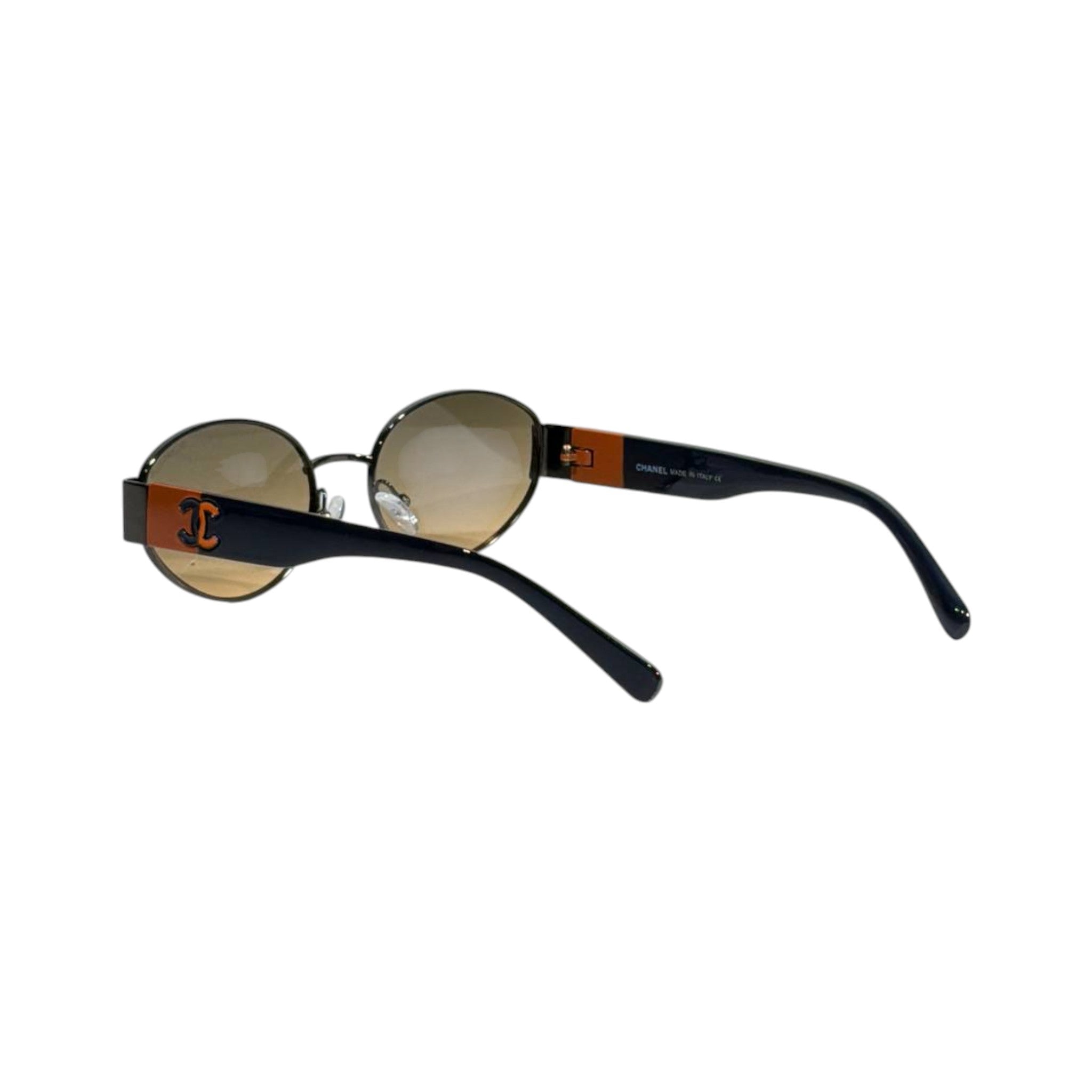 Chanel Inspired Round Sunglasses – Navy & Orange Statement Look 🧡💙 - MASTERPIECE