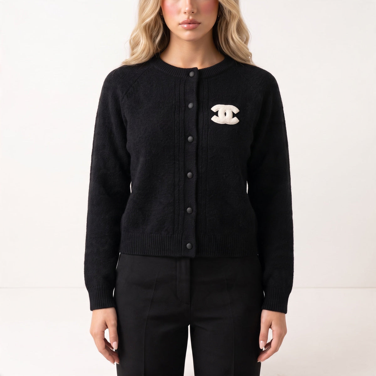 Chanel Knit Cardigan – Black CC Patch - MASTERPIECE