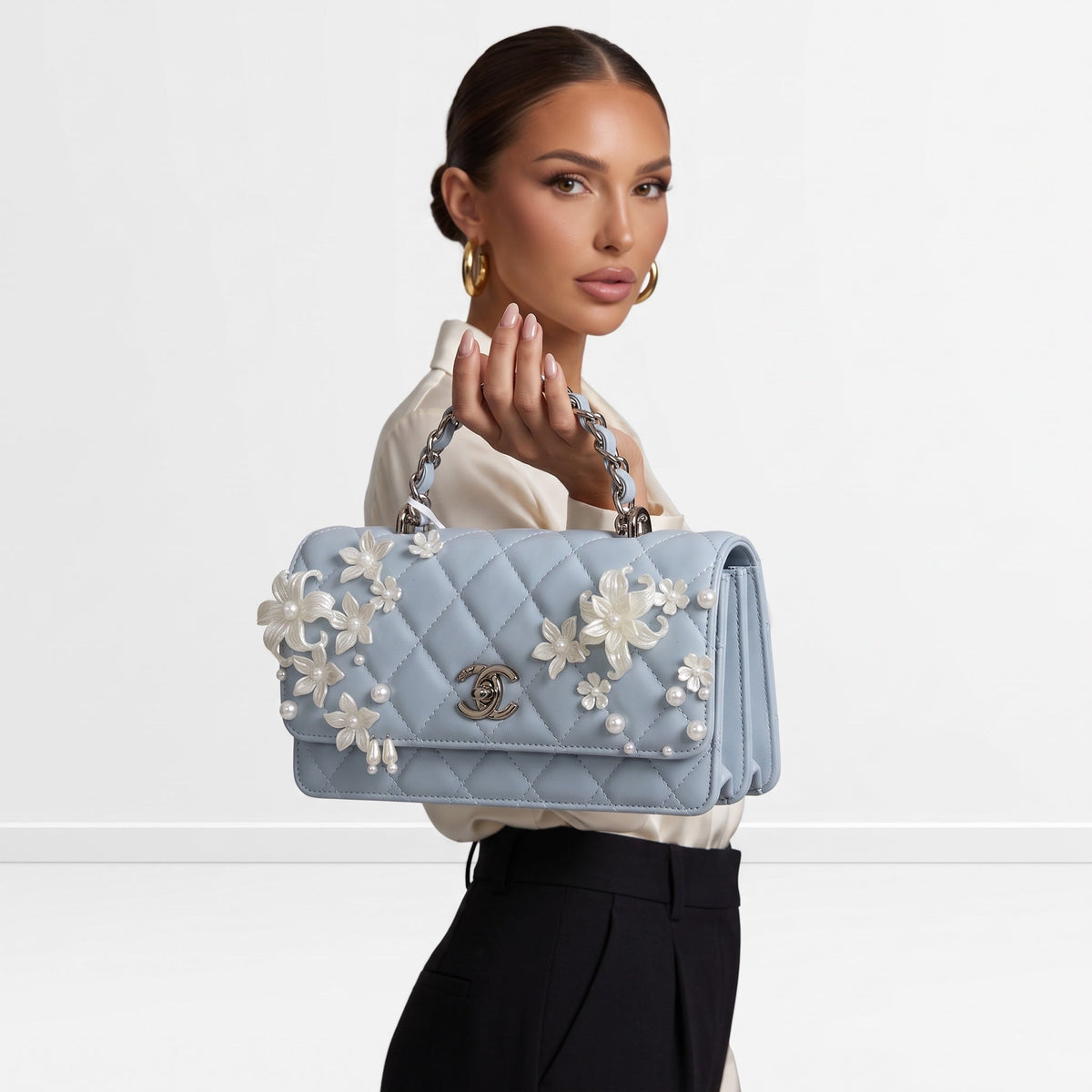 Chanel Mini Flap Bag – Baby Blue Floral 🌸 - MASTERPIECE