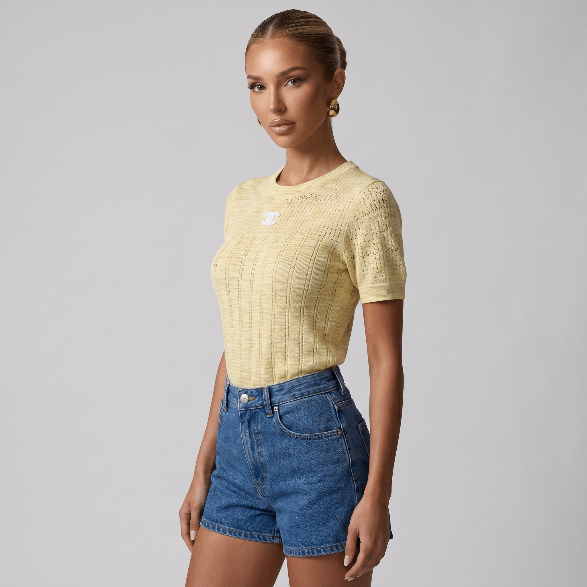 💛 Chanel Textured Knit Top – Butter Yellow - MASTERPIECE