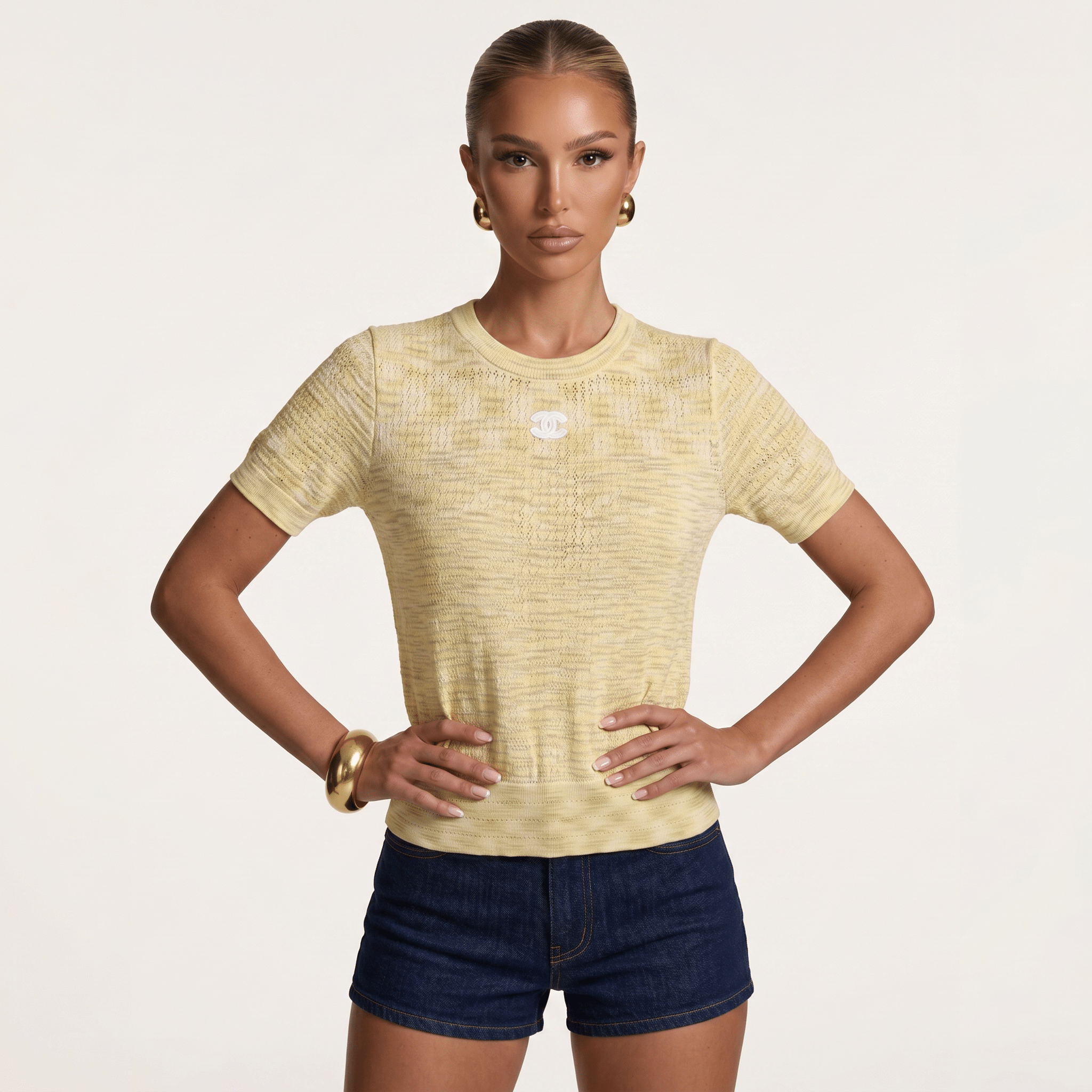 💛 Chanel Textured Knit Top – Butter Yellow - MASTERPIECE