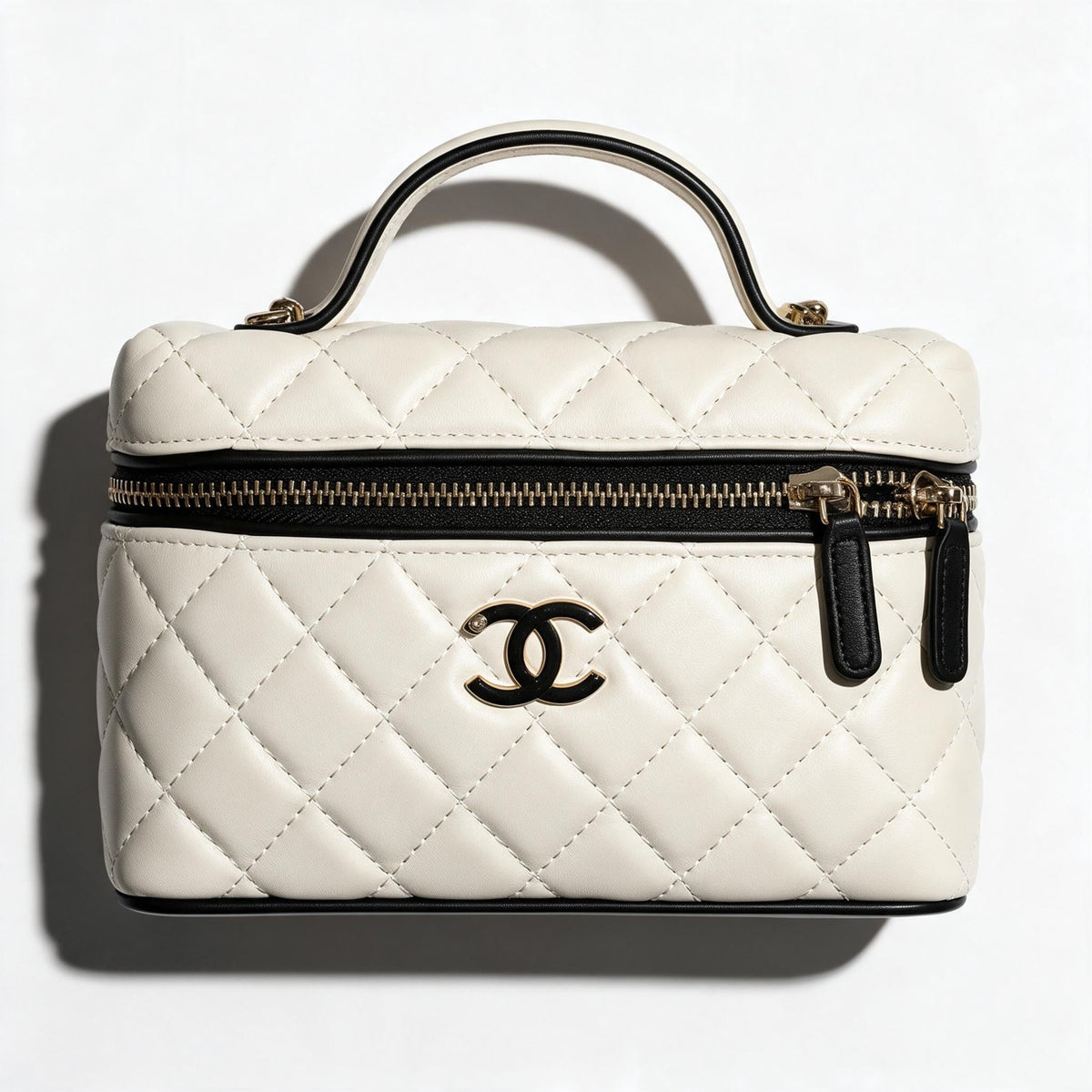 Chanel Vanity Case Quilted Bag — Cream - MASTERPIECE
