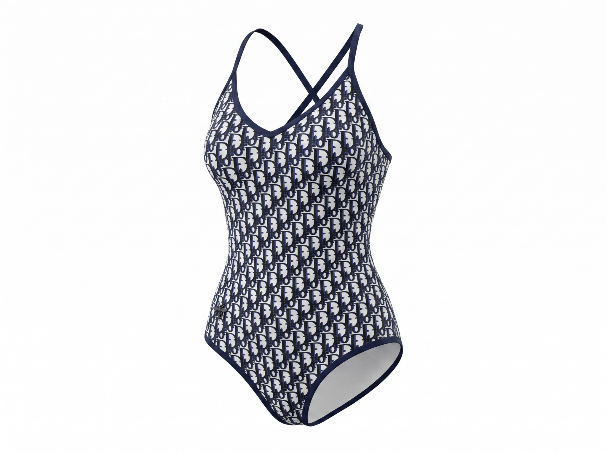 Christian Dior Oblique One-Piece Swimsuit – Navy 💙🤍🌊 - MASTERPIECE