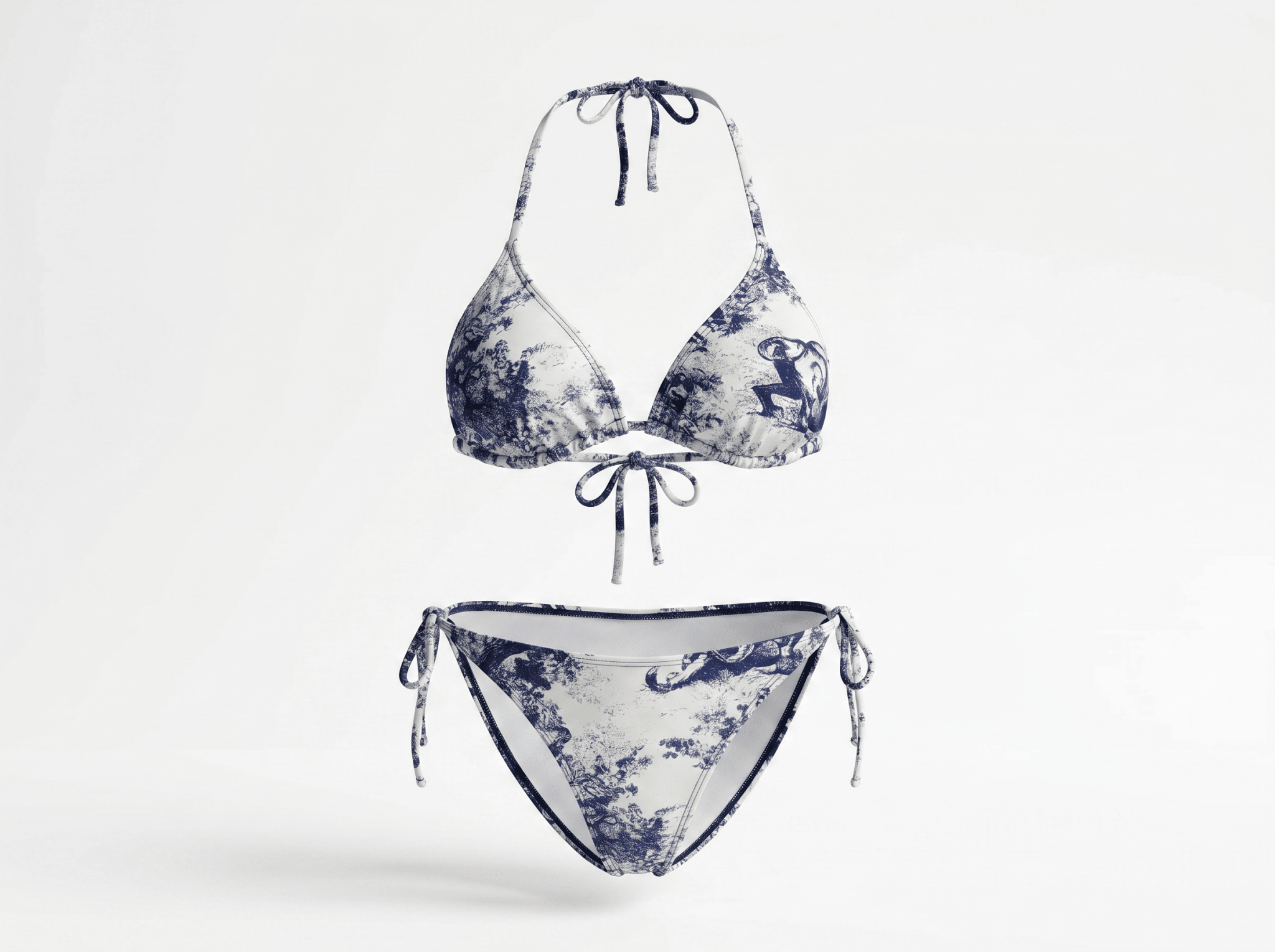 Christian Dior Toile de Jouy Bikini Set with Matching Pareo ๐๐ค๐ - MASTERPIECE