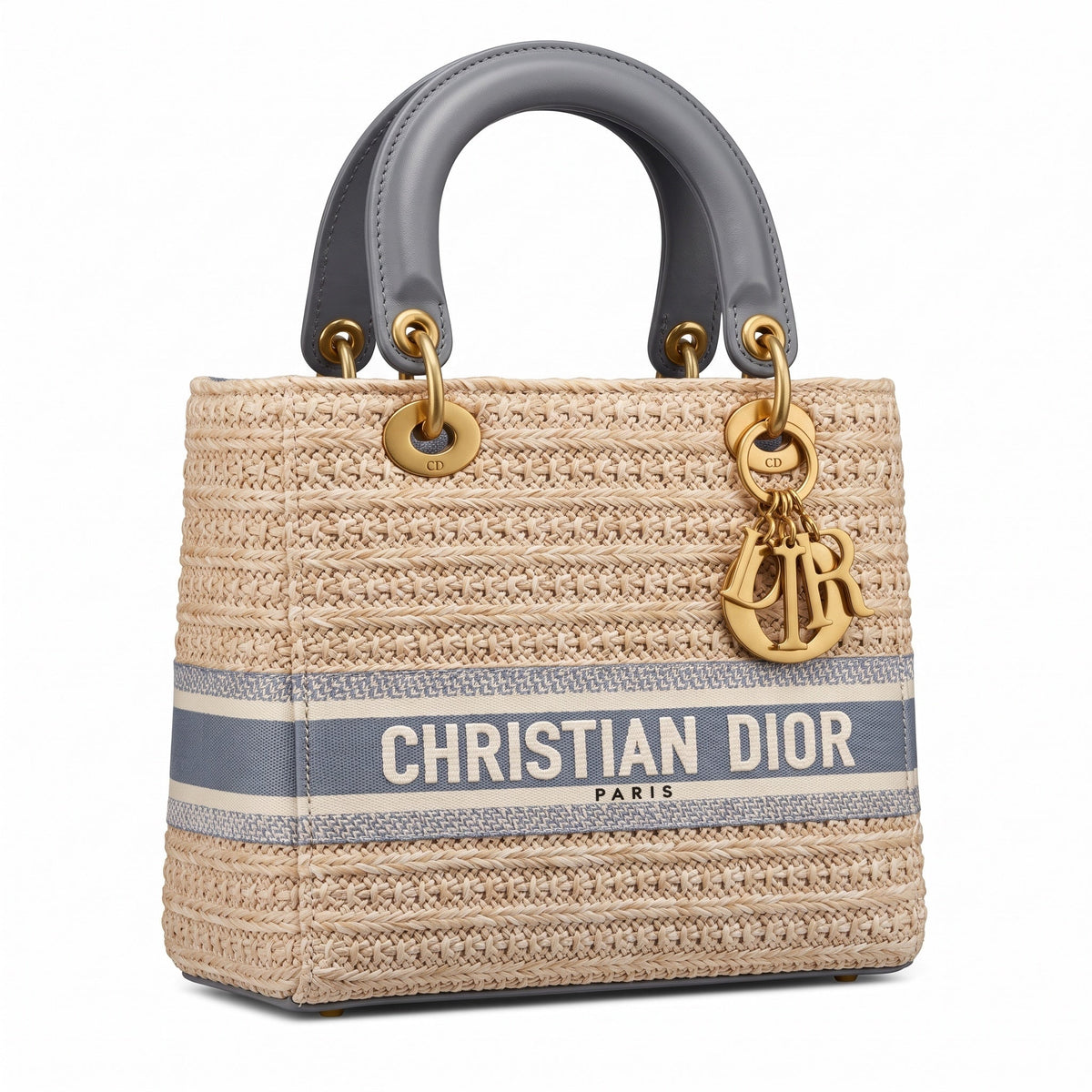 Christian Dior Tote – Raffia Straw Blue Band 👜 - MASTERPIECE