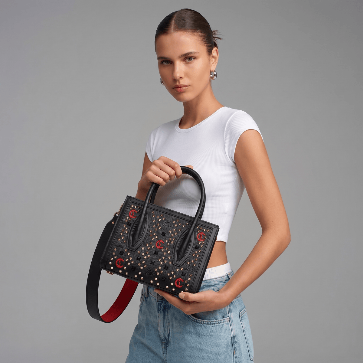 Christian Louboutin Studded Mini Tote 🖤🔥 | Bold Luxury Statement - MASTERPIECE