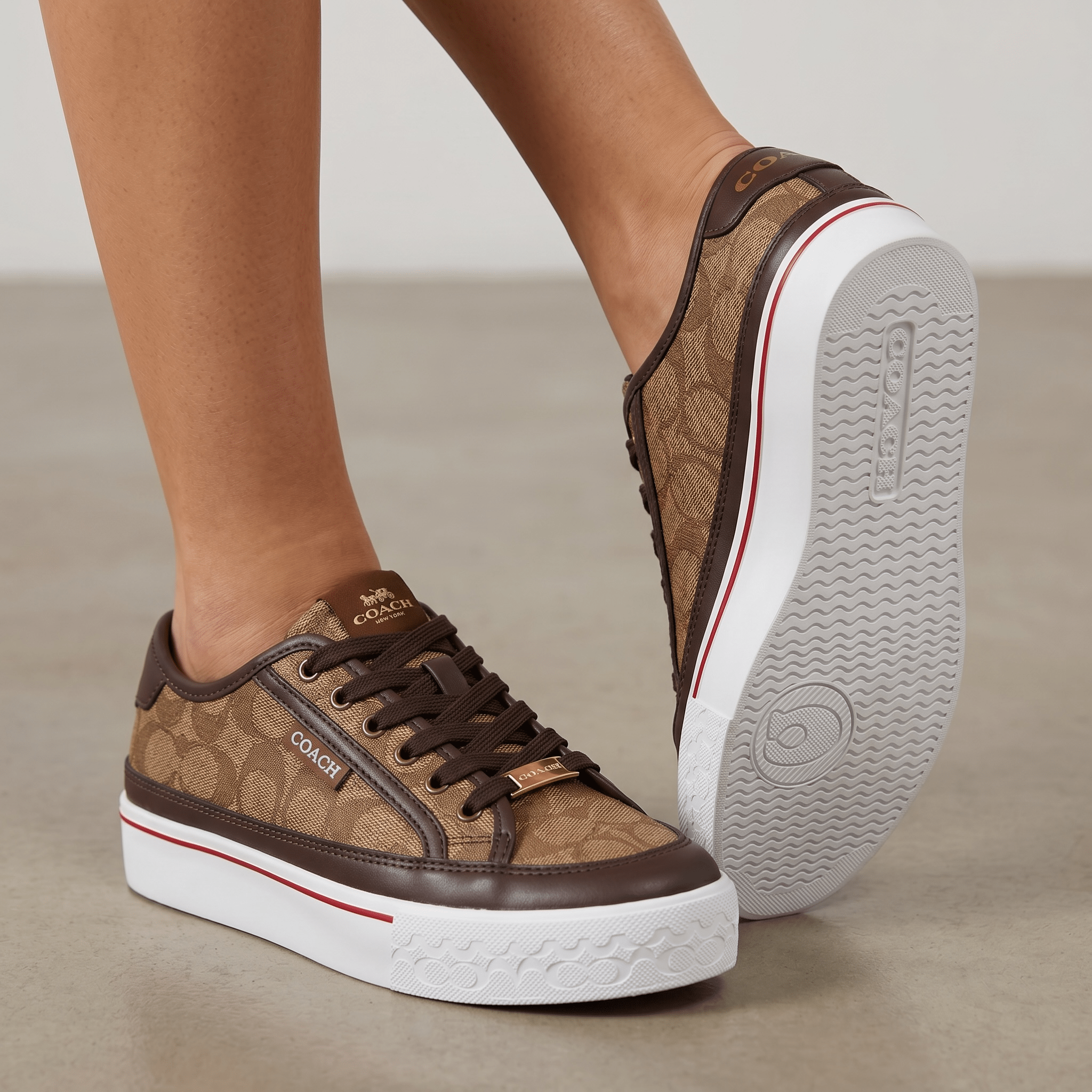 Coach Platform Signature Sneakers – Brown Monogram Edition 🤎✨ - MASTERPIECE