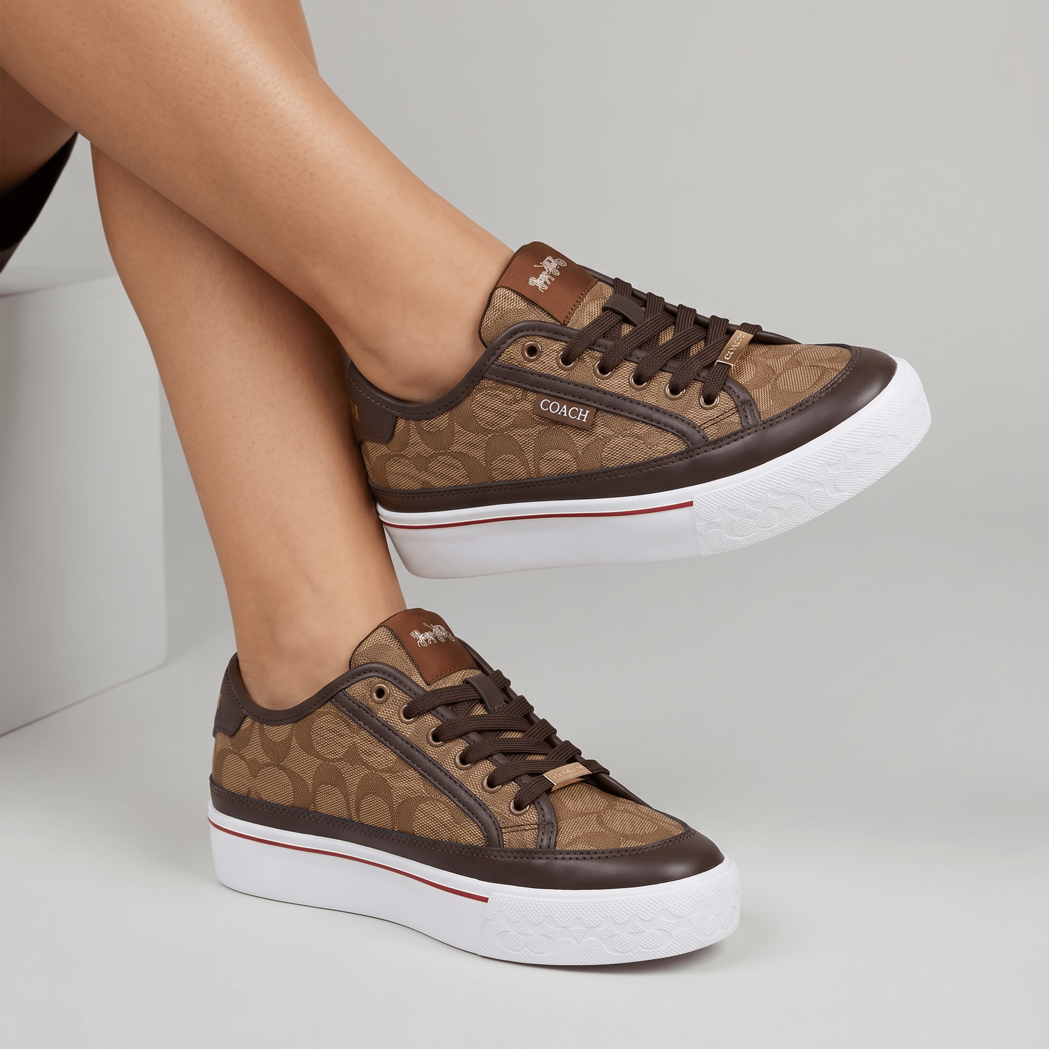 Coach Platform Signature Sneakers – Brown Monogram Edition 🤎✨ - MASTERPIECE