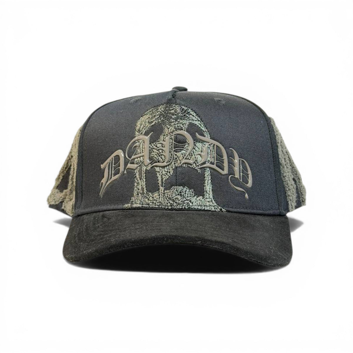Dandy Gothic Skull Trucker Cap Washed Black Edition 🧢💀🖤🔥 - MASTERPIECE