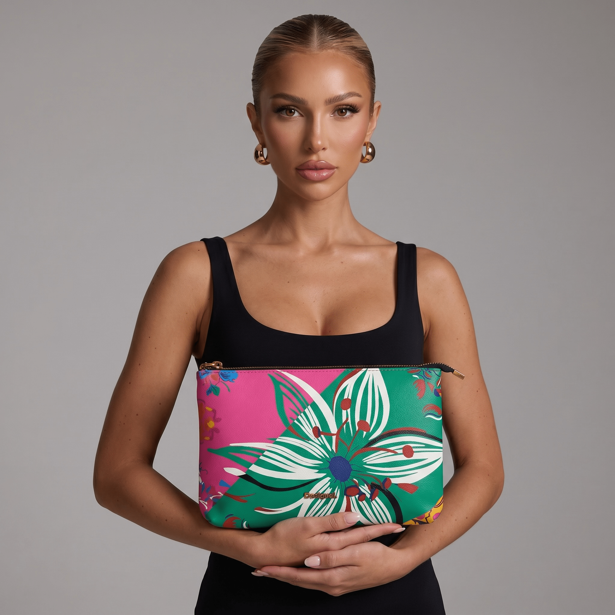 Desigual Floral Wristlet Pouch – Colorful Statement Clutch 🌸💖 - MASTERPIECE