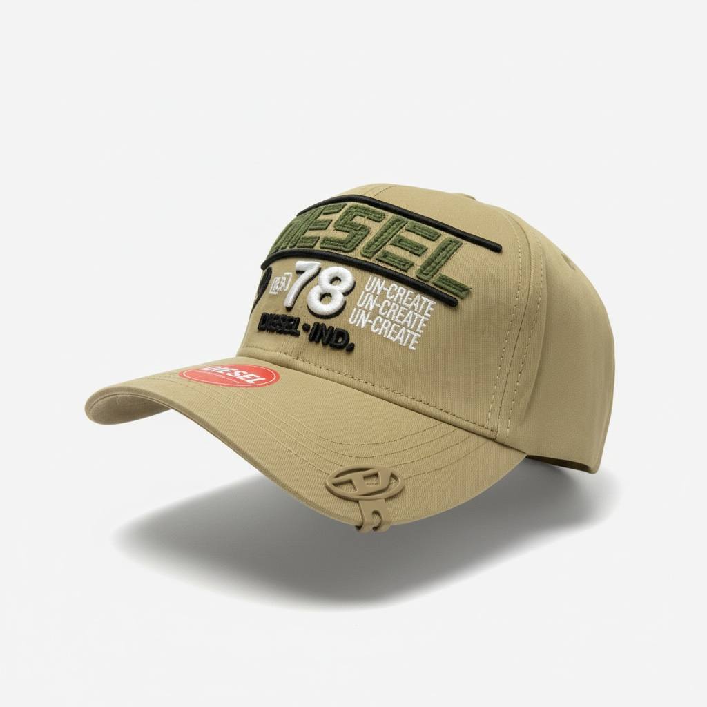 Diesel Military Green Streetwear Cap 🧢🪖🔥 Premium Diesel 78 Baseball Hat – Urban Fashion Style ✨ - MASTERPIECE