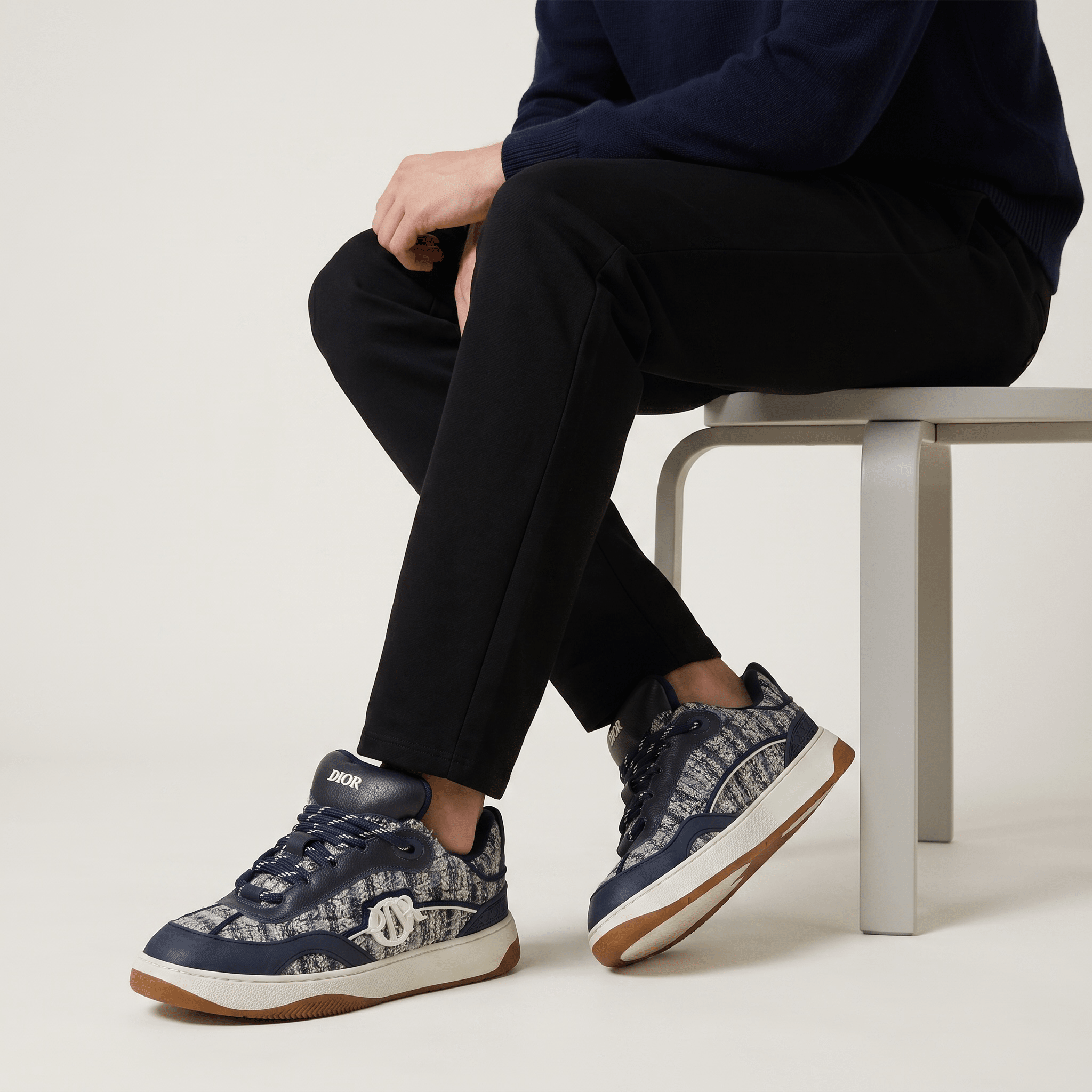 🤍 Dior B27 Tweed Low-Top Sneakers 👟✨ - MASTERPIECE