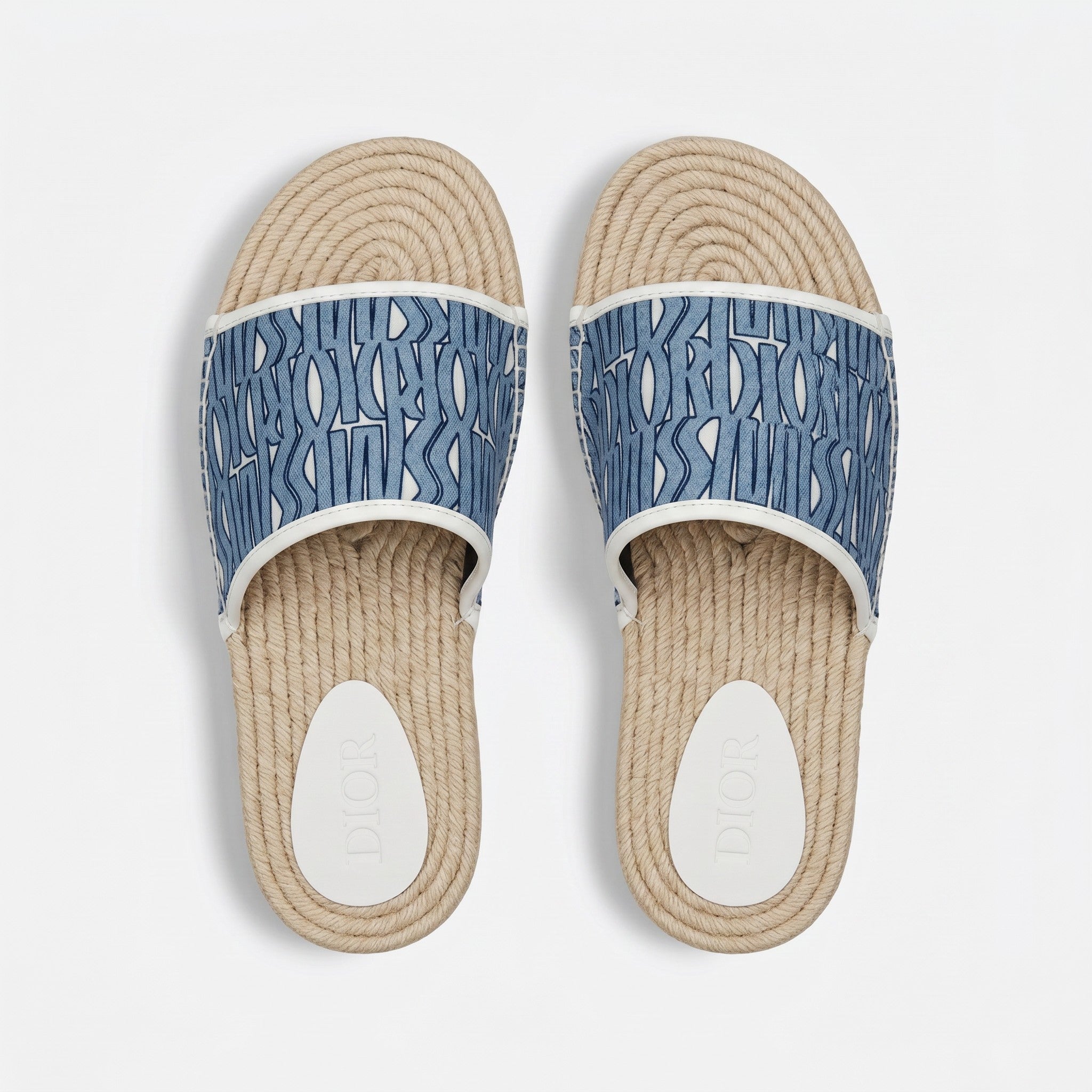 Dior Blue Oblique Rope Sole Slide Sandals - MASTERPIECE