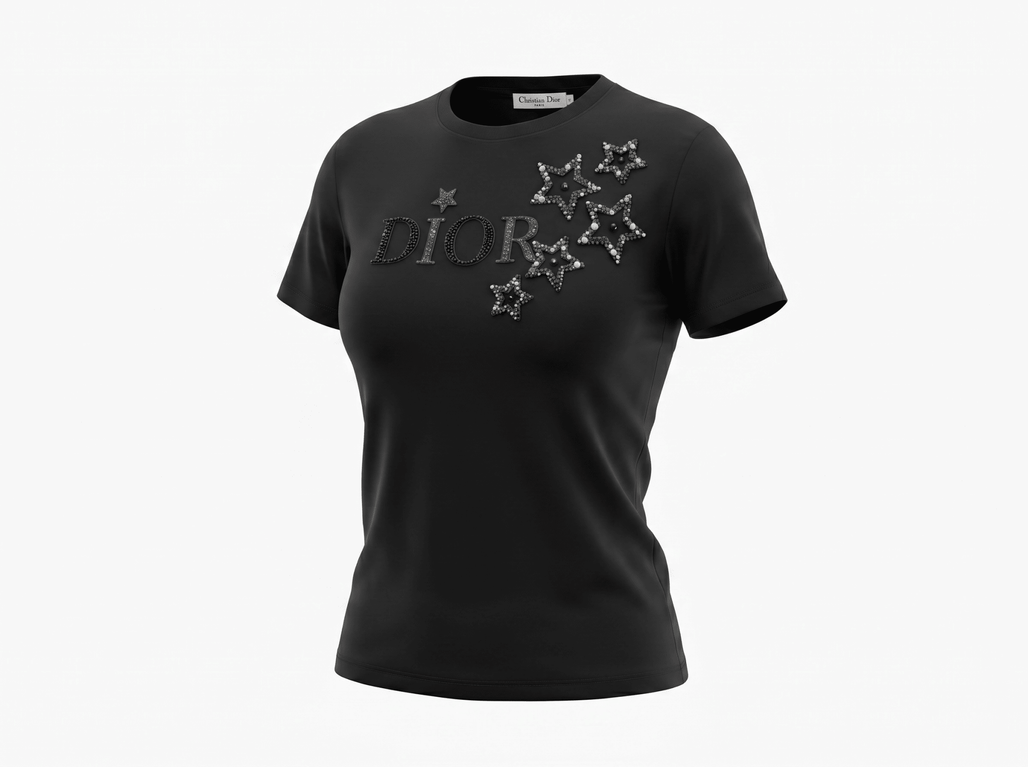🖤 Dior Crystal Star Logo Cotton T-Shirt - MASTERPIECE