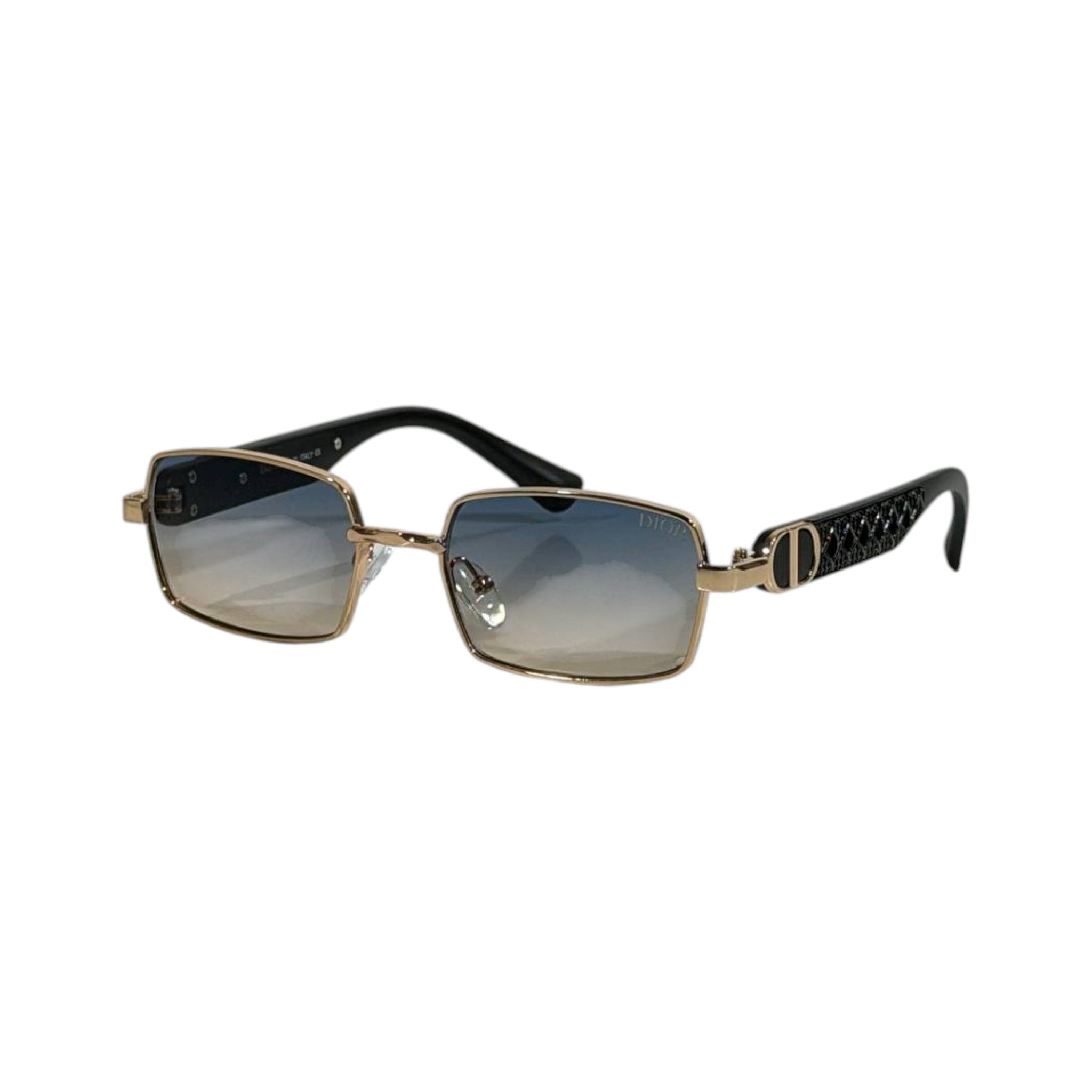 Dior Gold Rectangular Sunglasses 🕶️ | Gradient Lens Designer Eyewear - MASTERPIECE