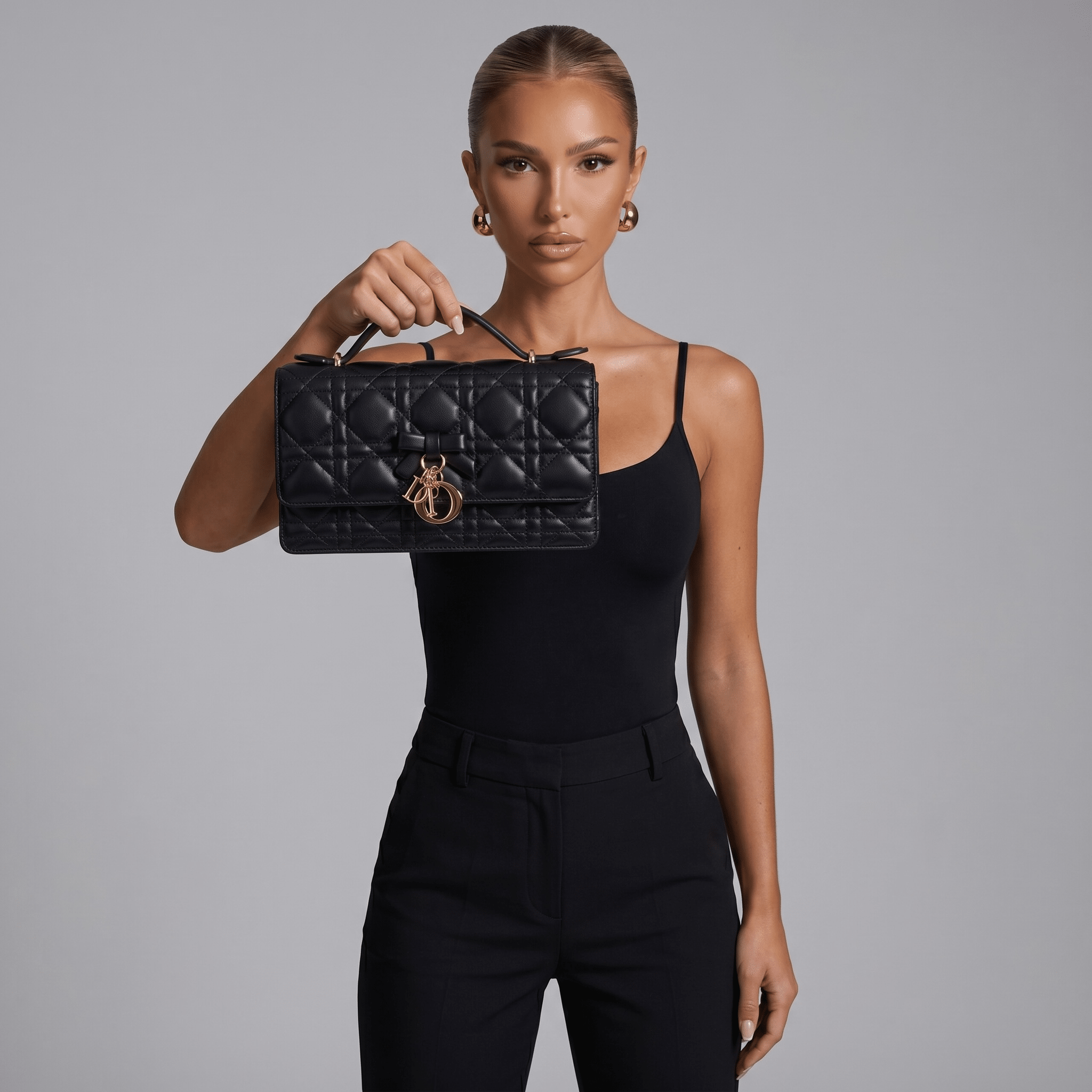 🖤 Dior Lady Top Handle Quilted Leather Bag – Timeless Black Luxury 🖤 - MASTERPIECE