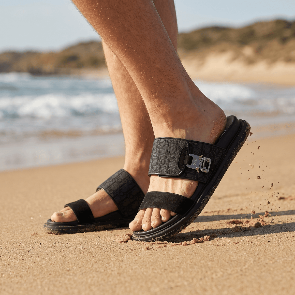 Dior Oblique Black Slide Sandals – Luxury Designer Inspired Summer Slippers 🖤✨ - MASTERPIECE