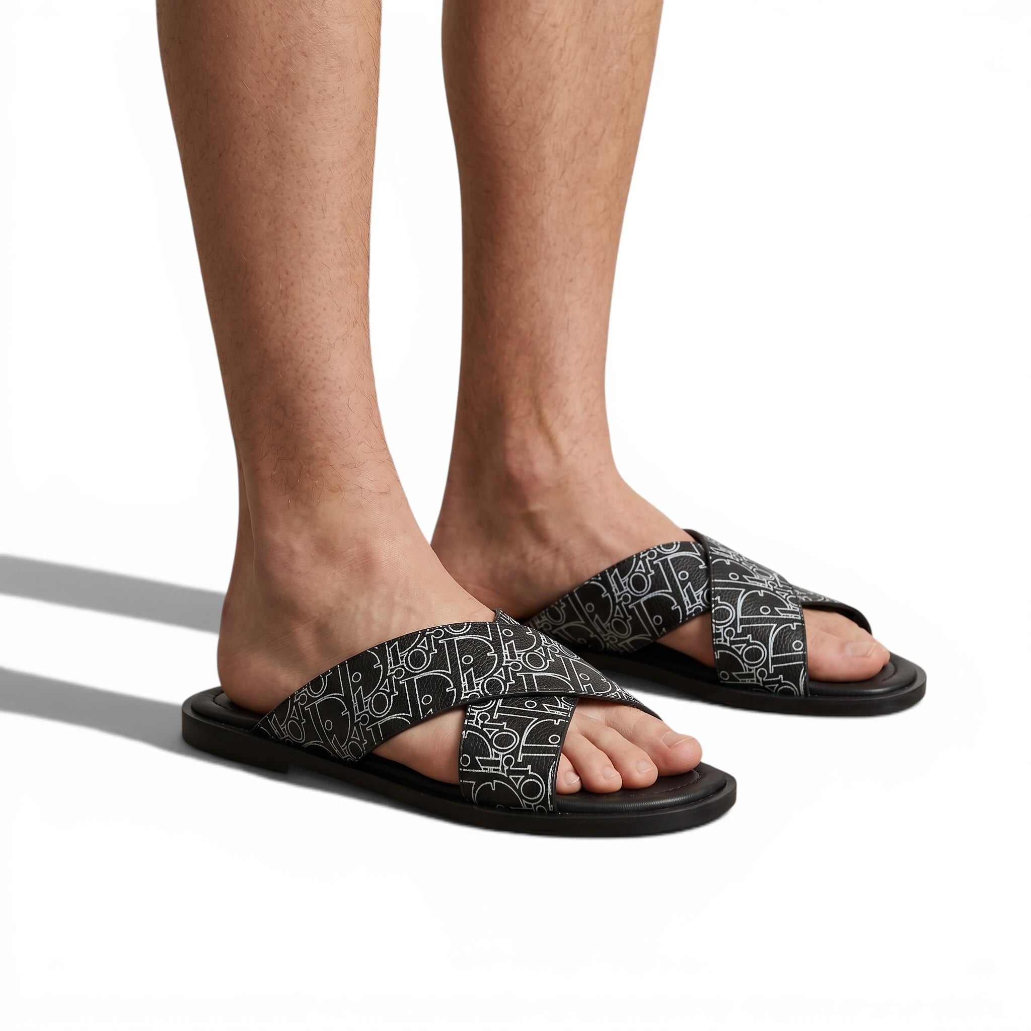 Dior Oblique Black Slides 🖤✨ Luxury Summer Sandals for Men - MASTERPIECE