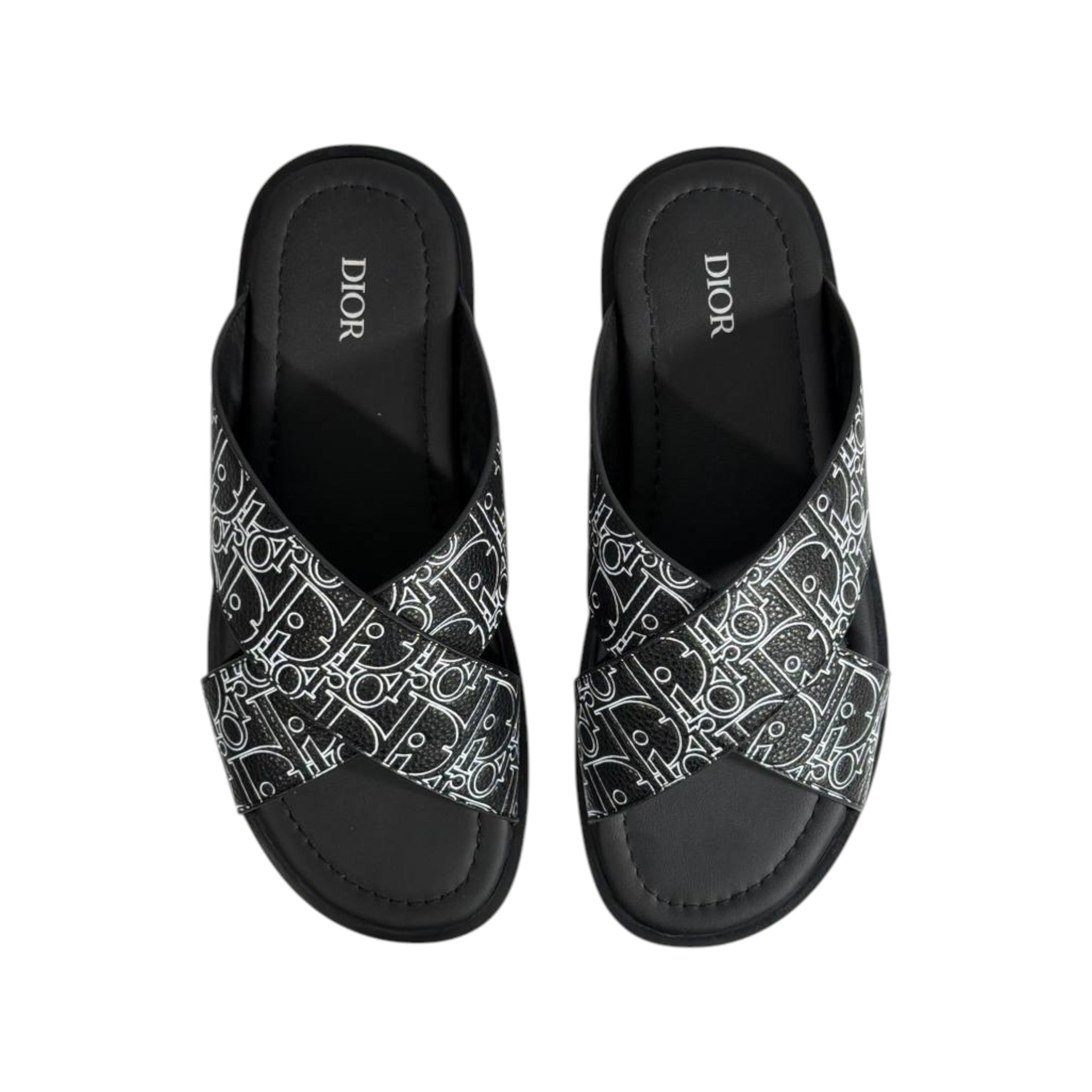 Dior Oblique Black Slides 🖤✨ Luxury Summer Sandals for Men - MASTERPIECE