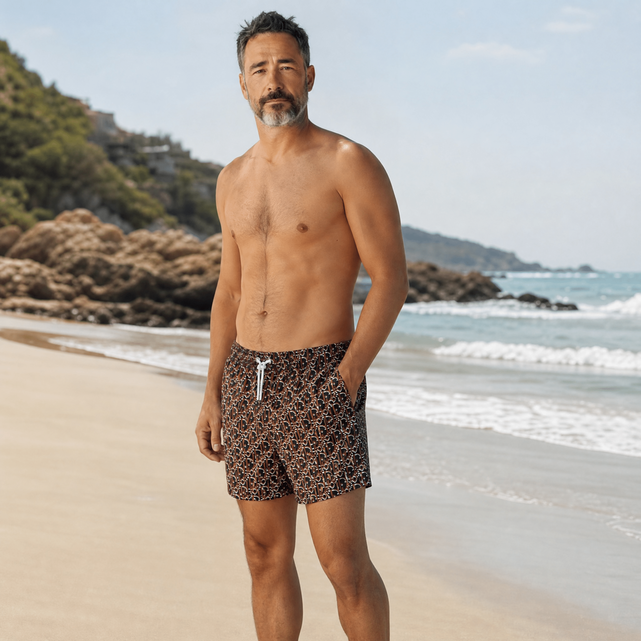 🩳 Dior Oblique Monogram Swim Shorts – Burgundy Edition ✨ - MASTERPIECE