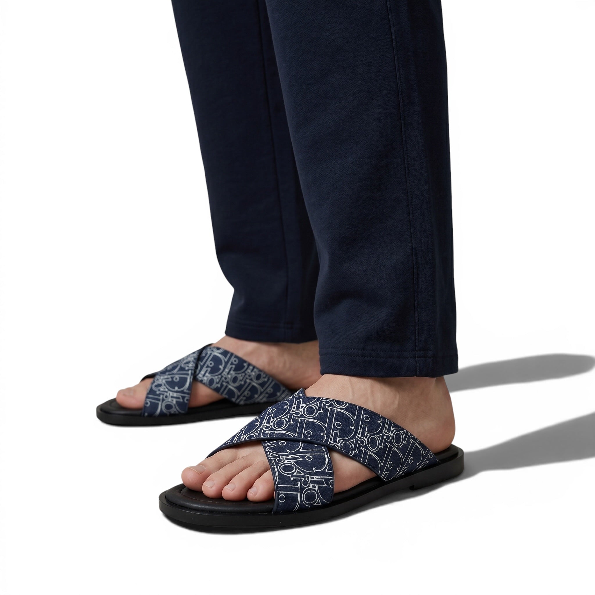 Dior Oblique Navy Slides 💙✨ Luxury Summer Sandals for Men - MASTERPIECE